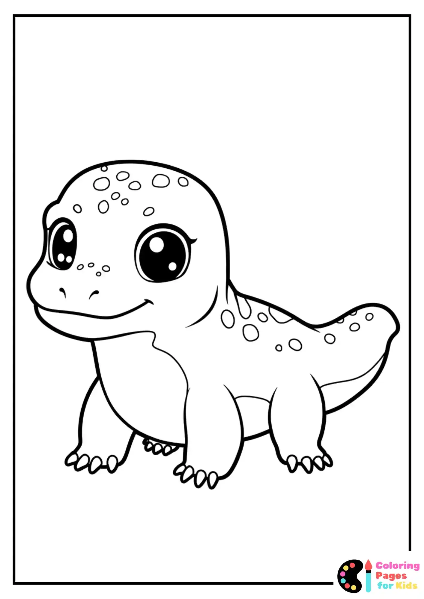 kawaii komodo dragon coloring sheet for kids