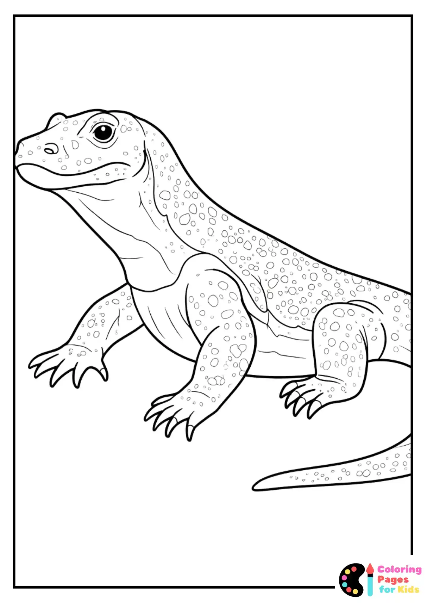 komodo dragon mandala coloring sheet
