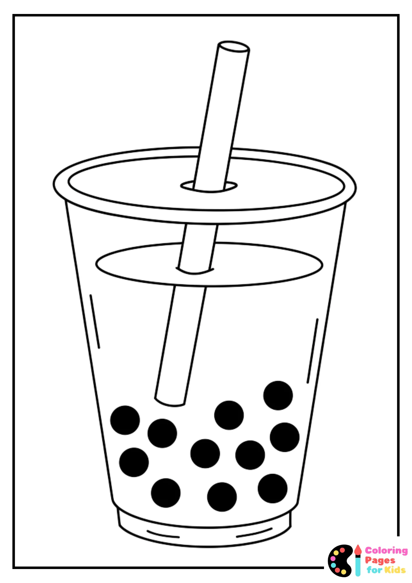 large boba cup coloring page