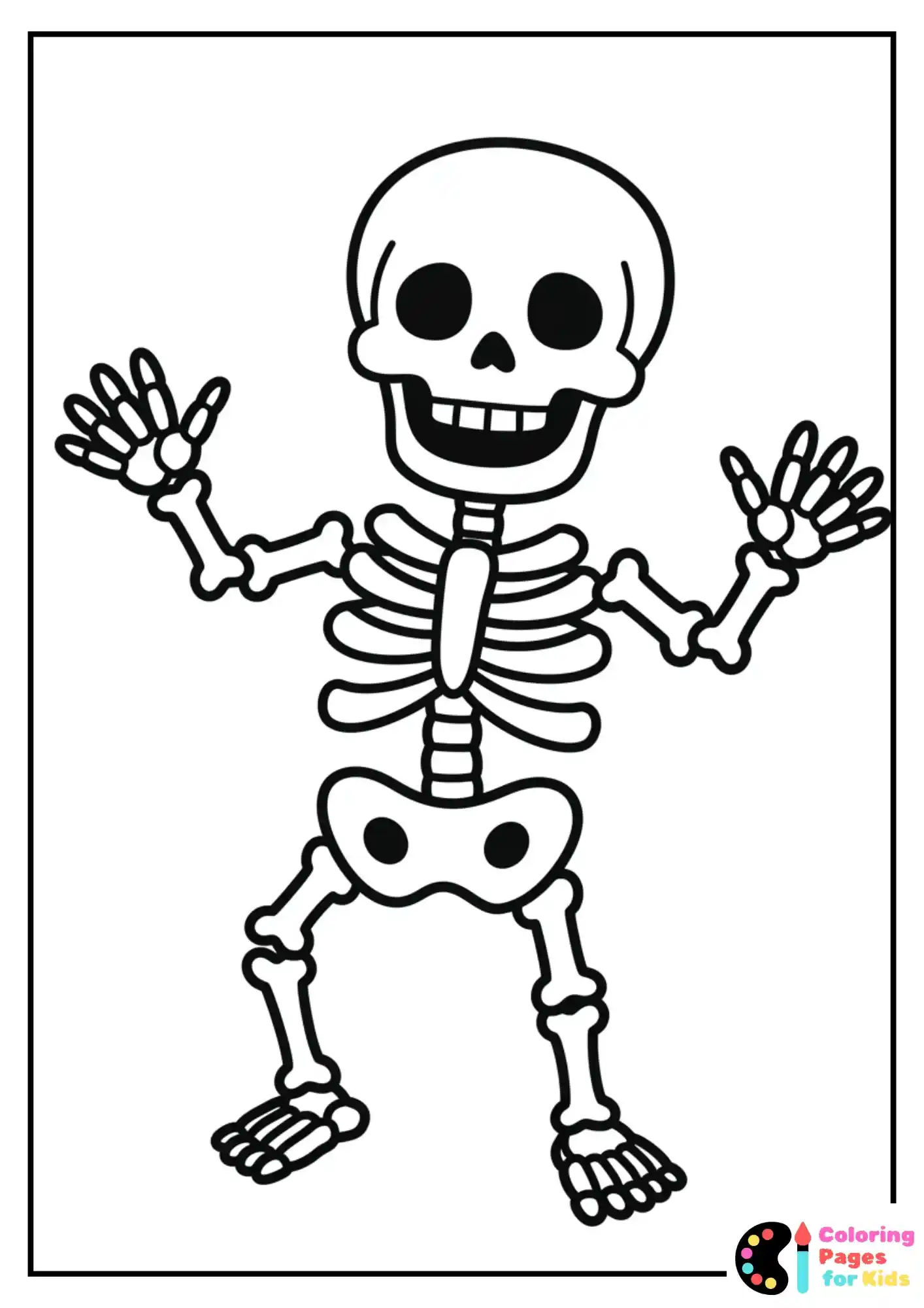 legless skeleton coloring page