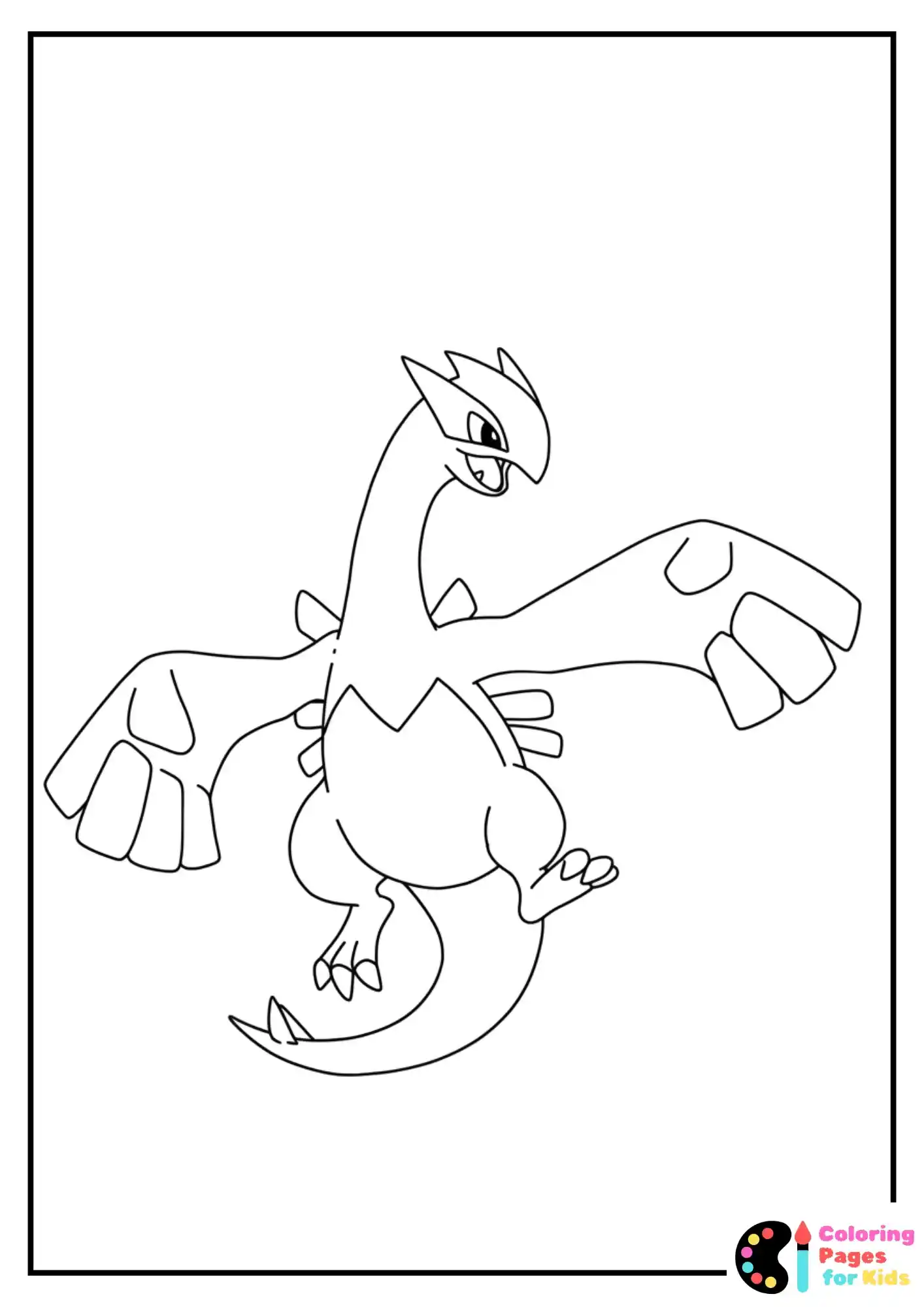 lugia legendary pokemon coloring sheet