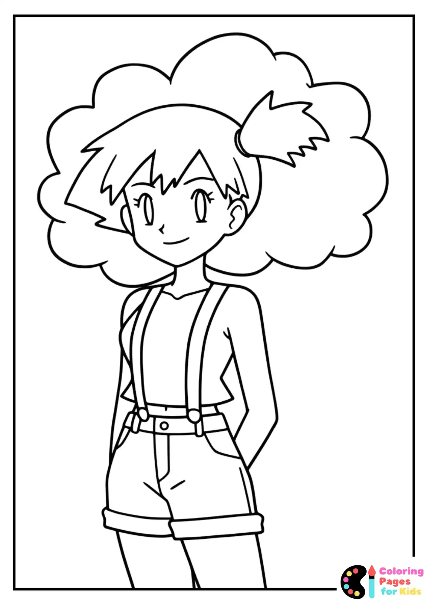 misty from pokemon coloring page