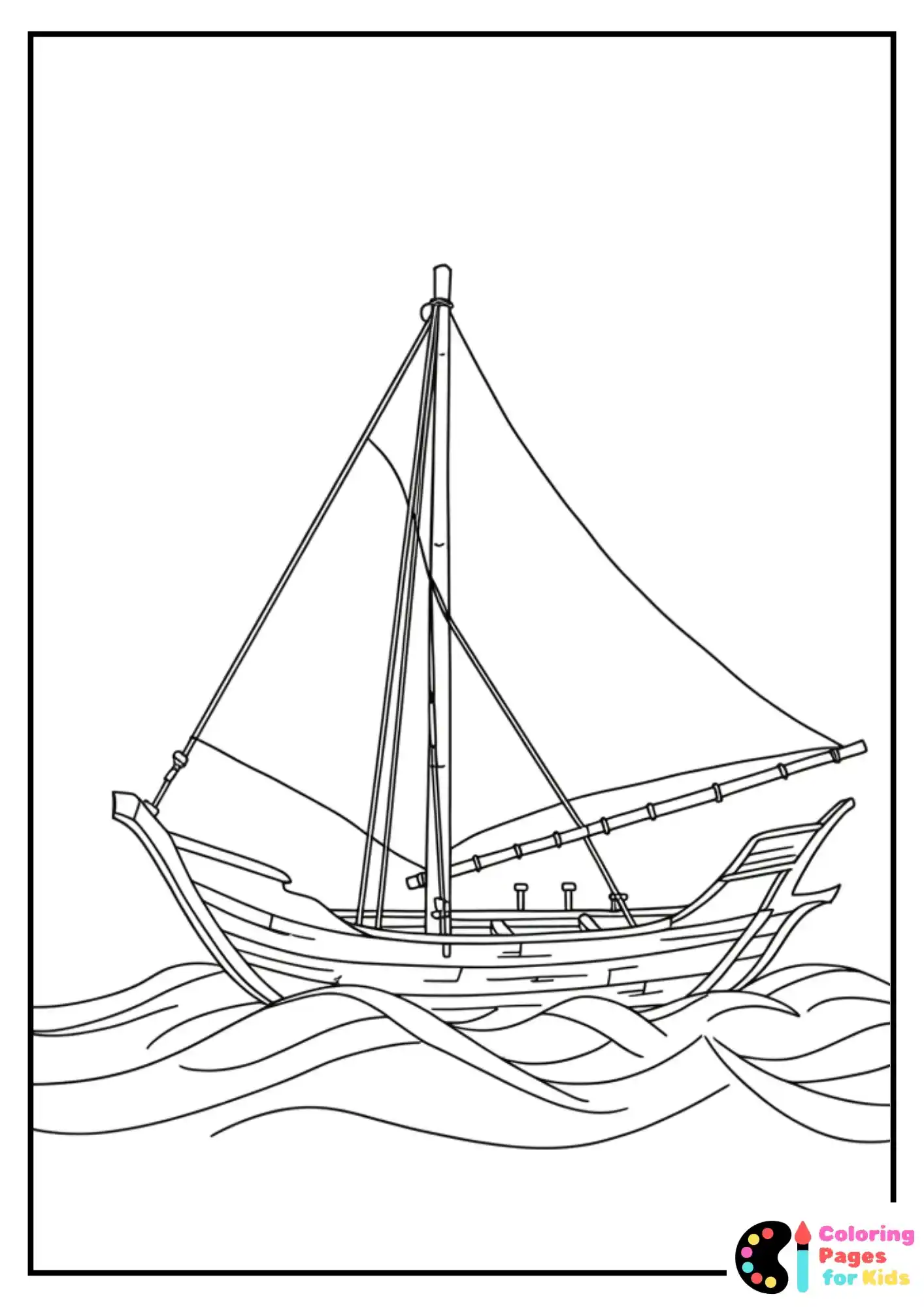 moana boat coloring sheet