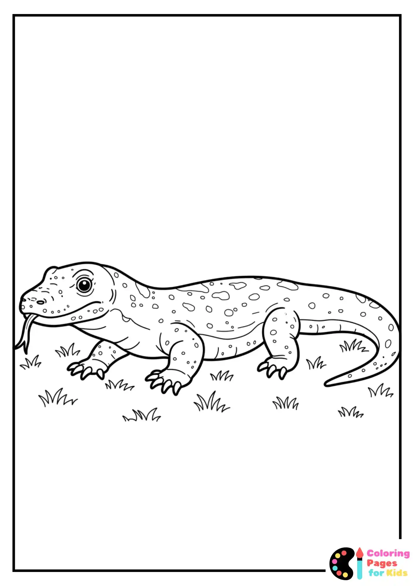 old komodo dragon crawling coloring sheet