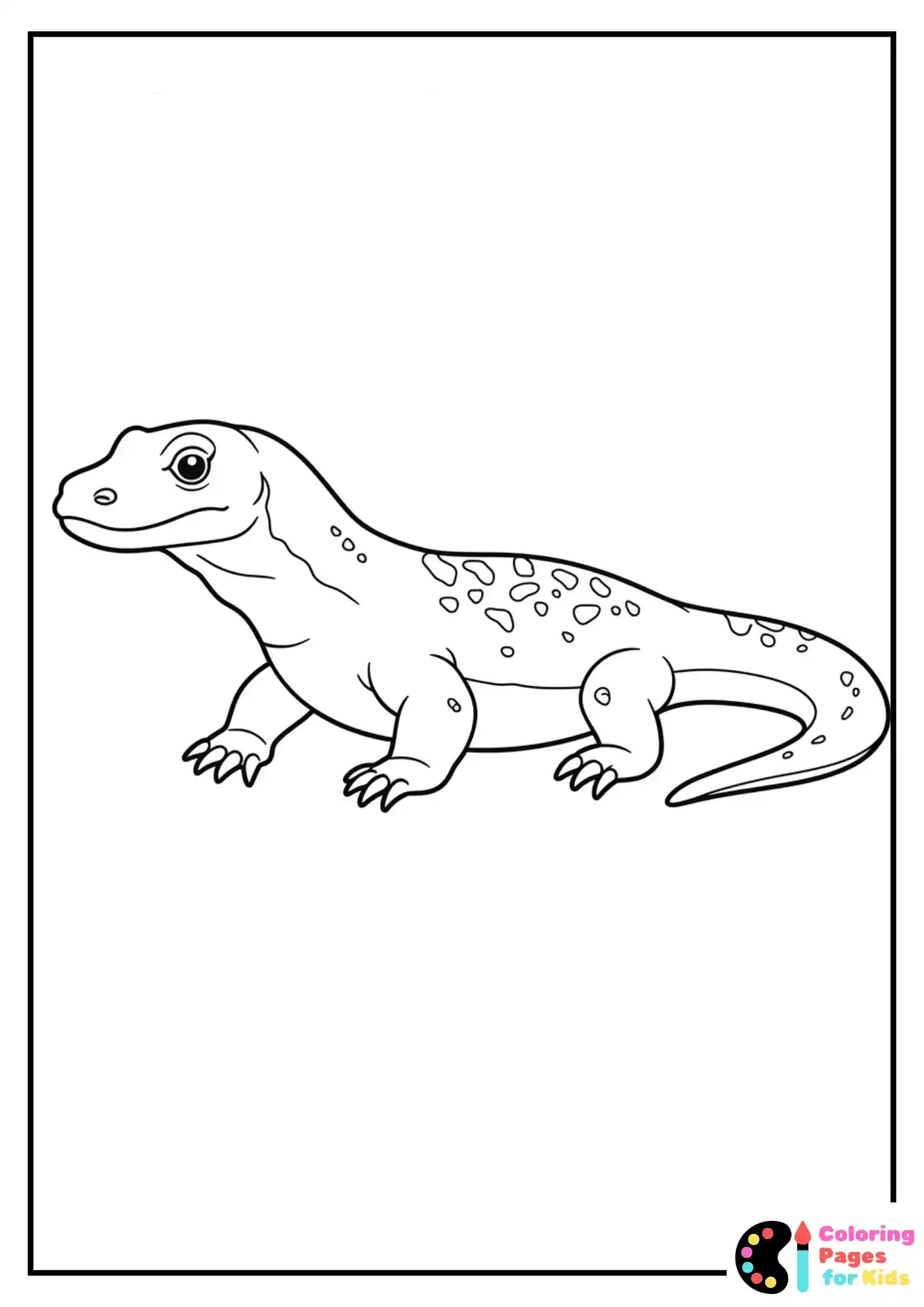 patterned komodo dragon mandala coloring page