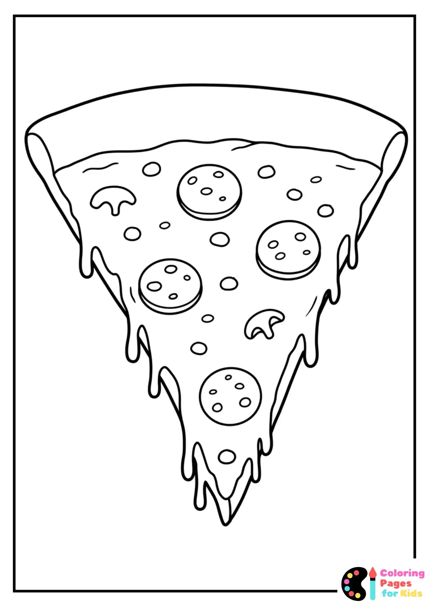 pepperoni pizza slice coloring page