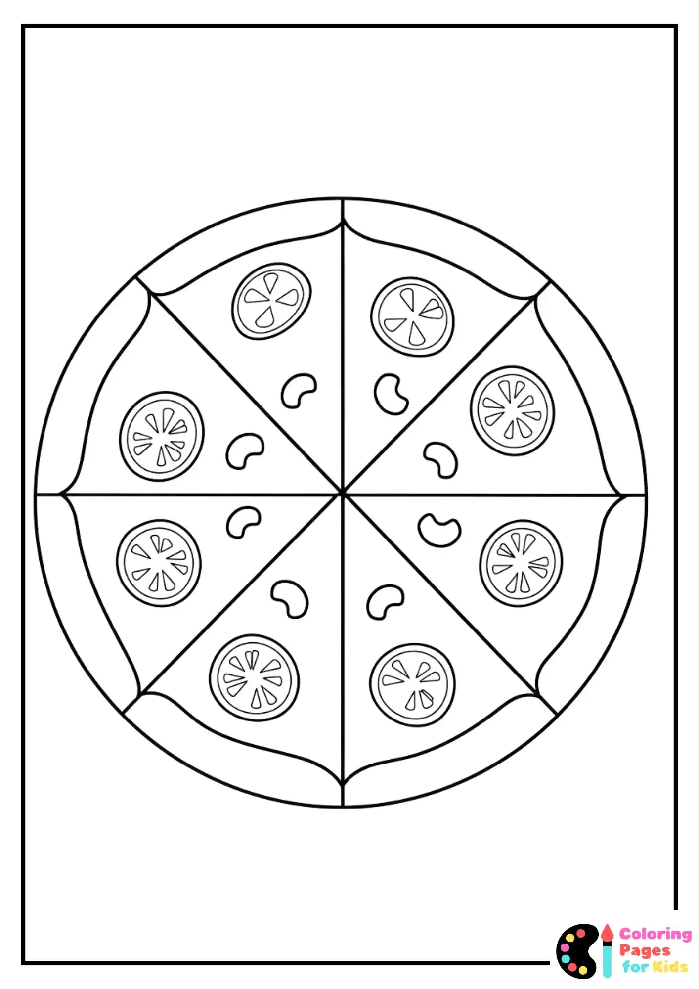 pizza mandala coloring page