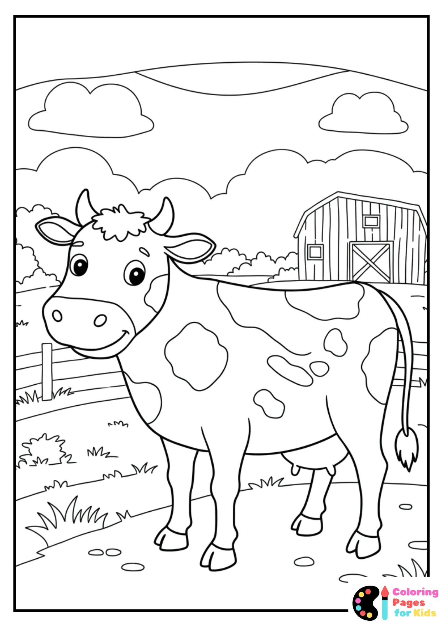 playful pig on pasture coloring page (2)