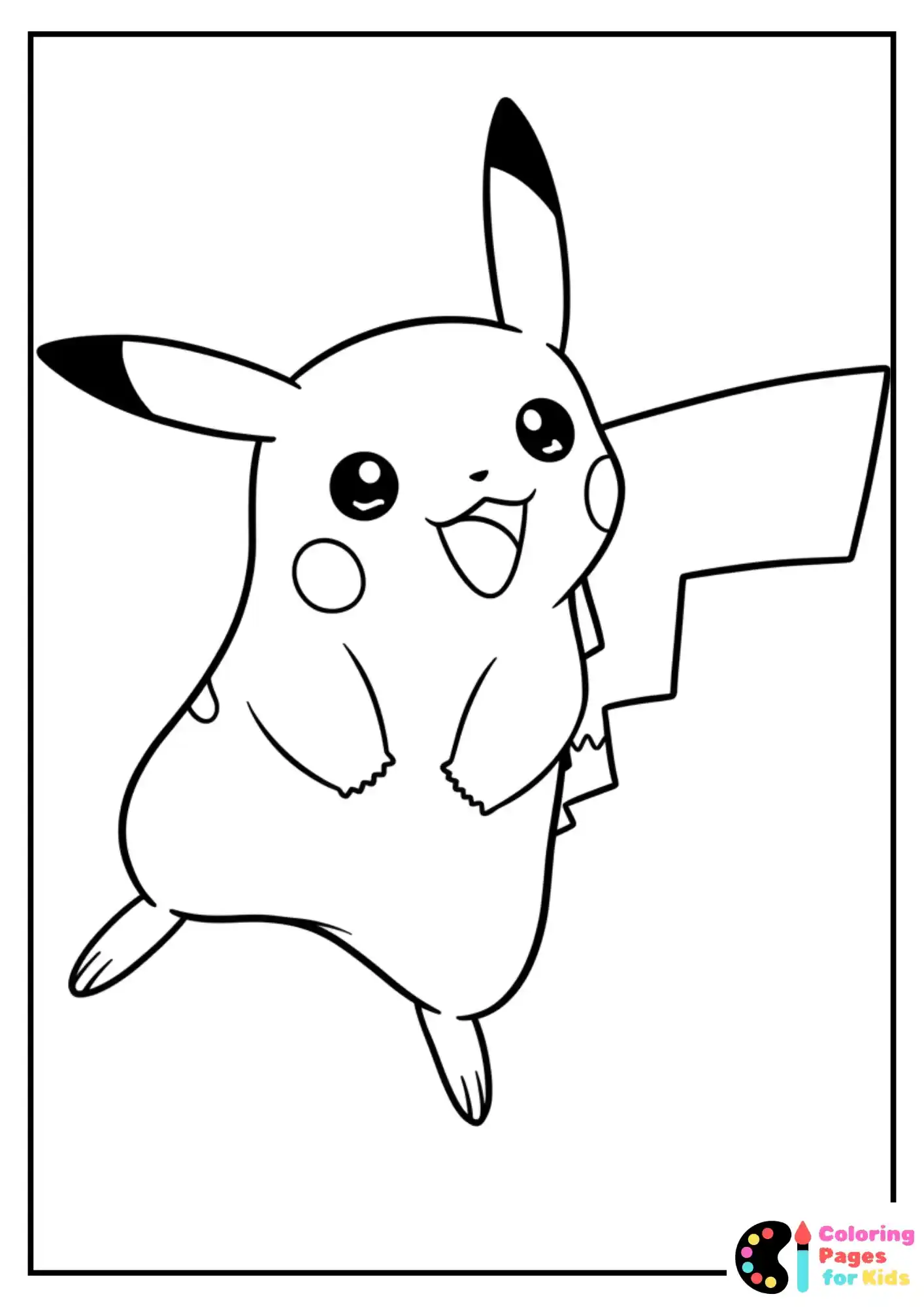playful pikachu coloring sheet