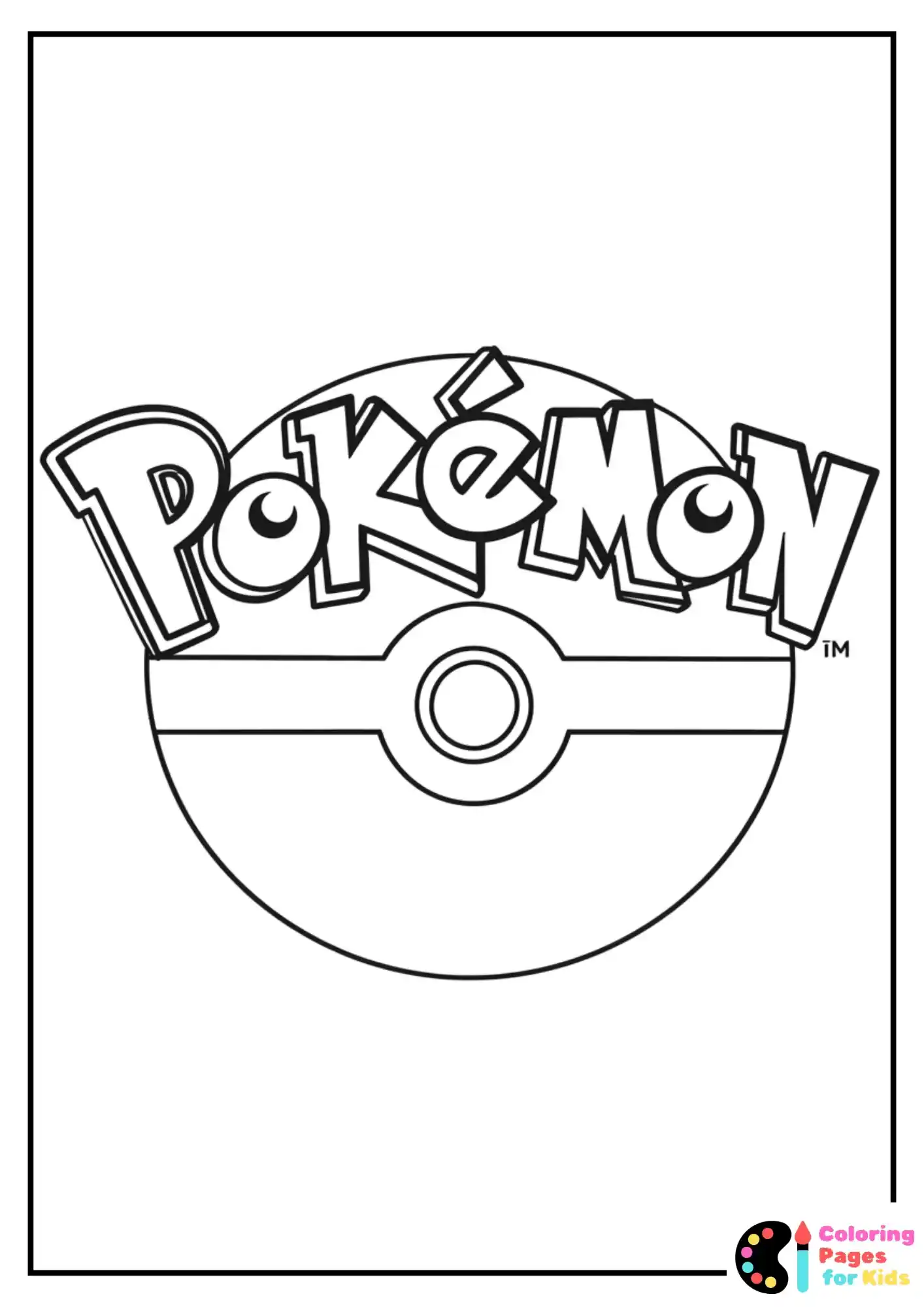 pokemon logo with badges coloring page