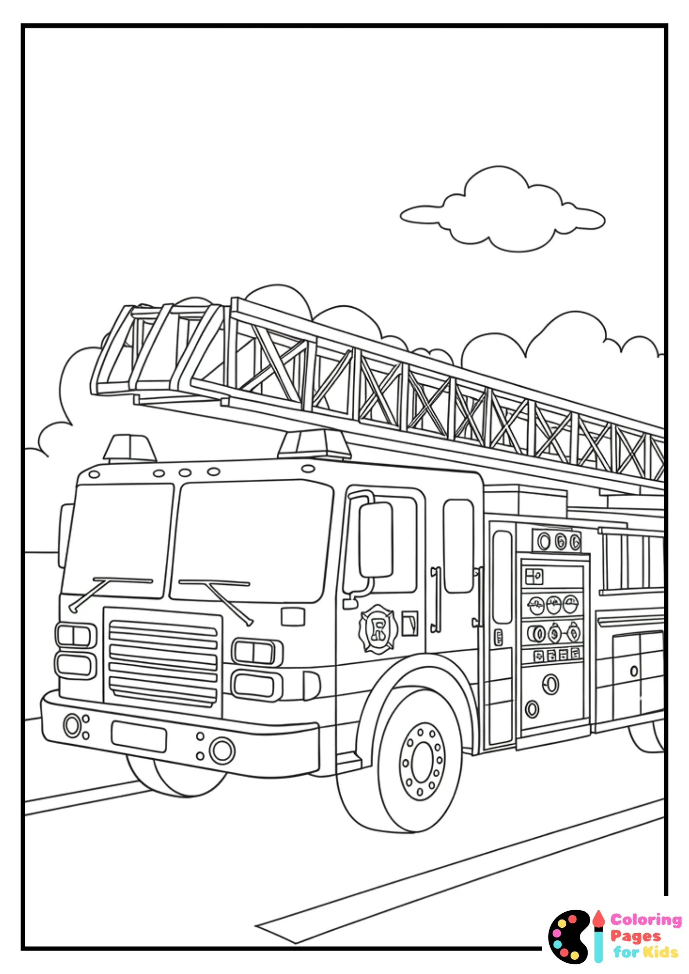 scania fire engine coloring page