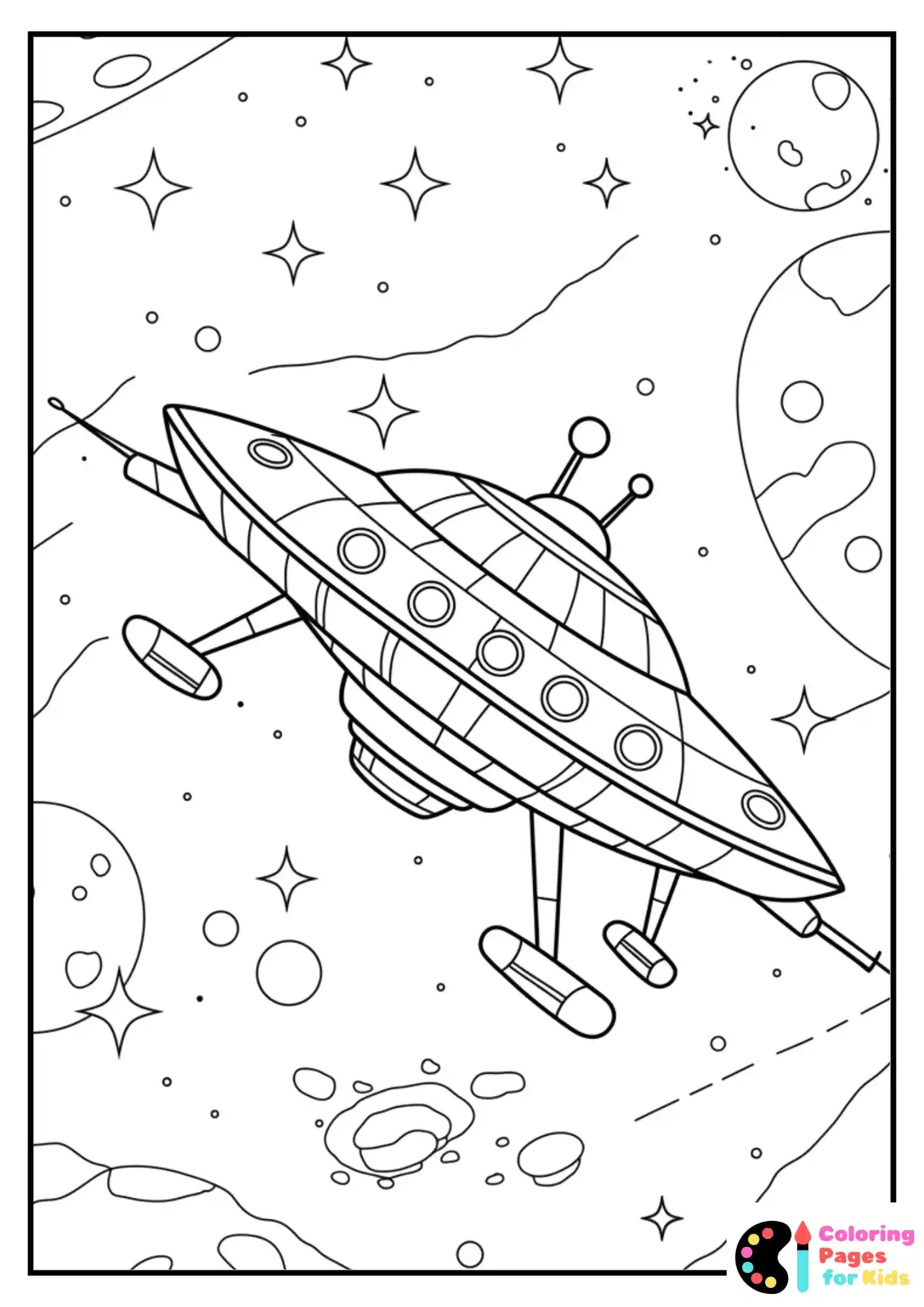 sci fi alien spaceship coloring sheet