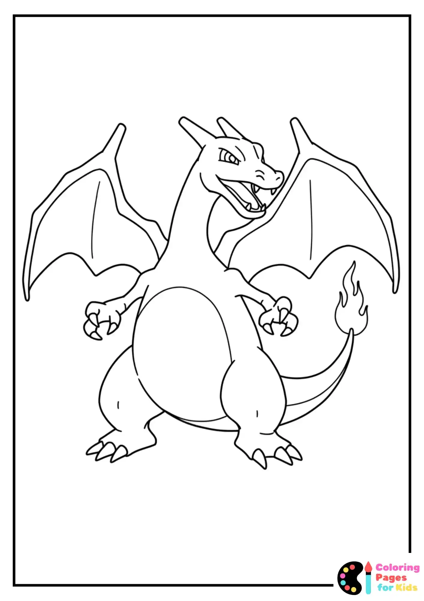 simple charizard coloring sheet