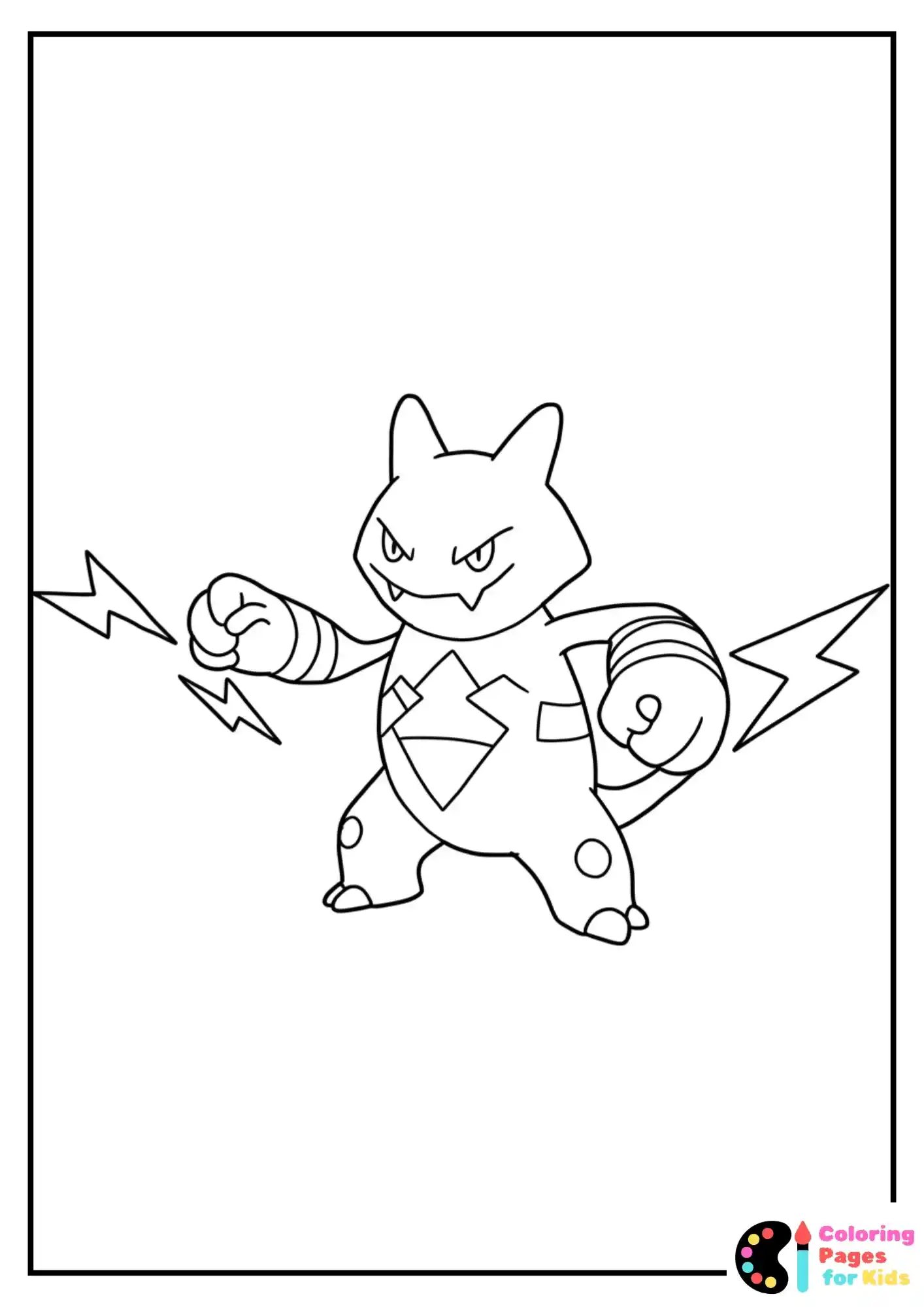 simple elekid pokemon coloring page