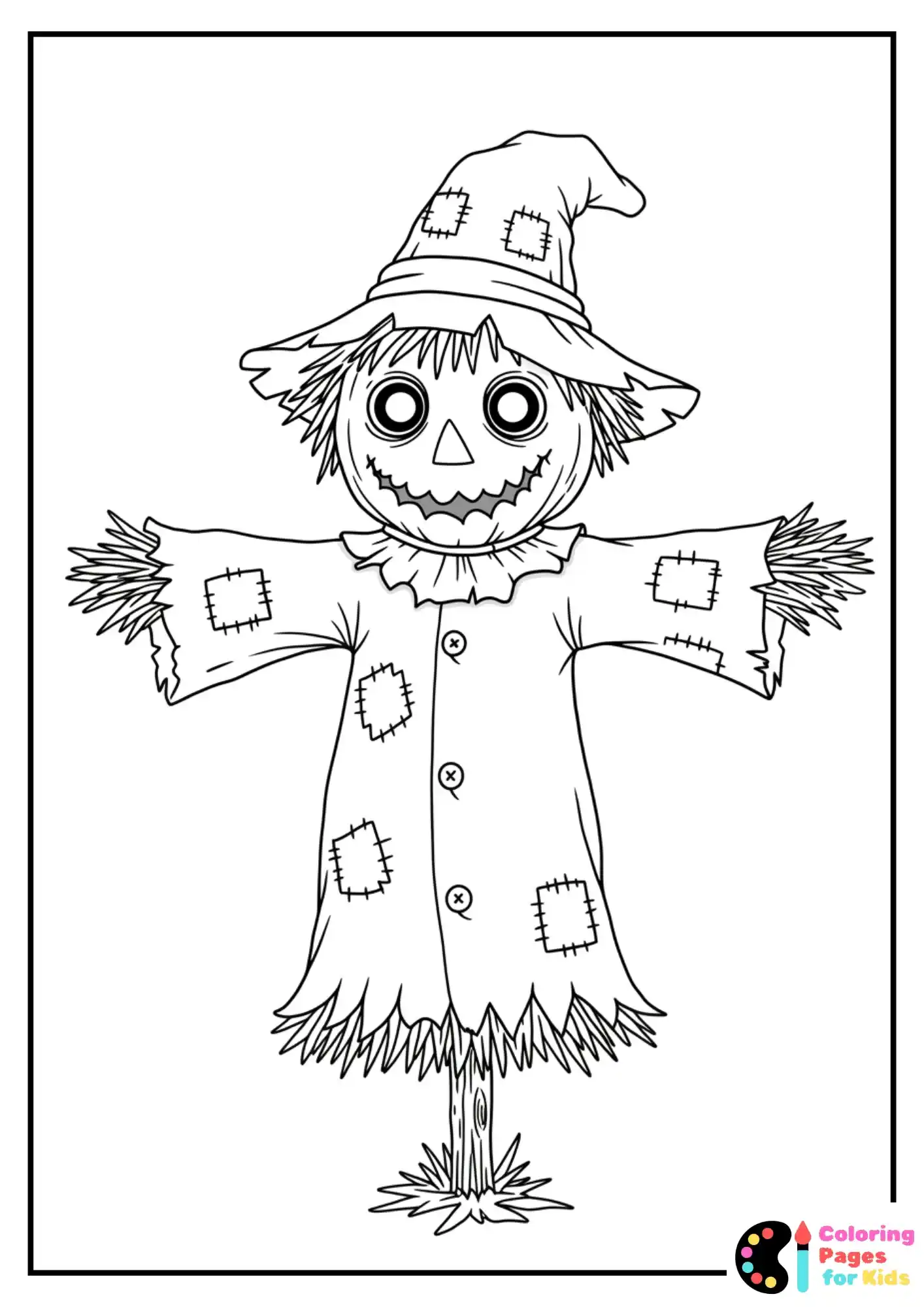 smiling scarecrow coloring sheet