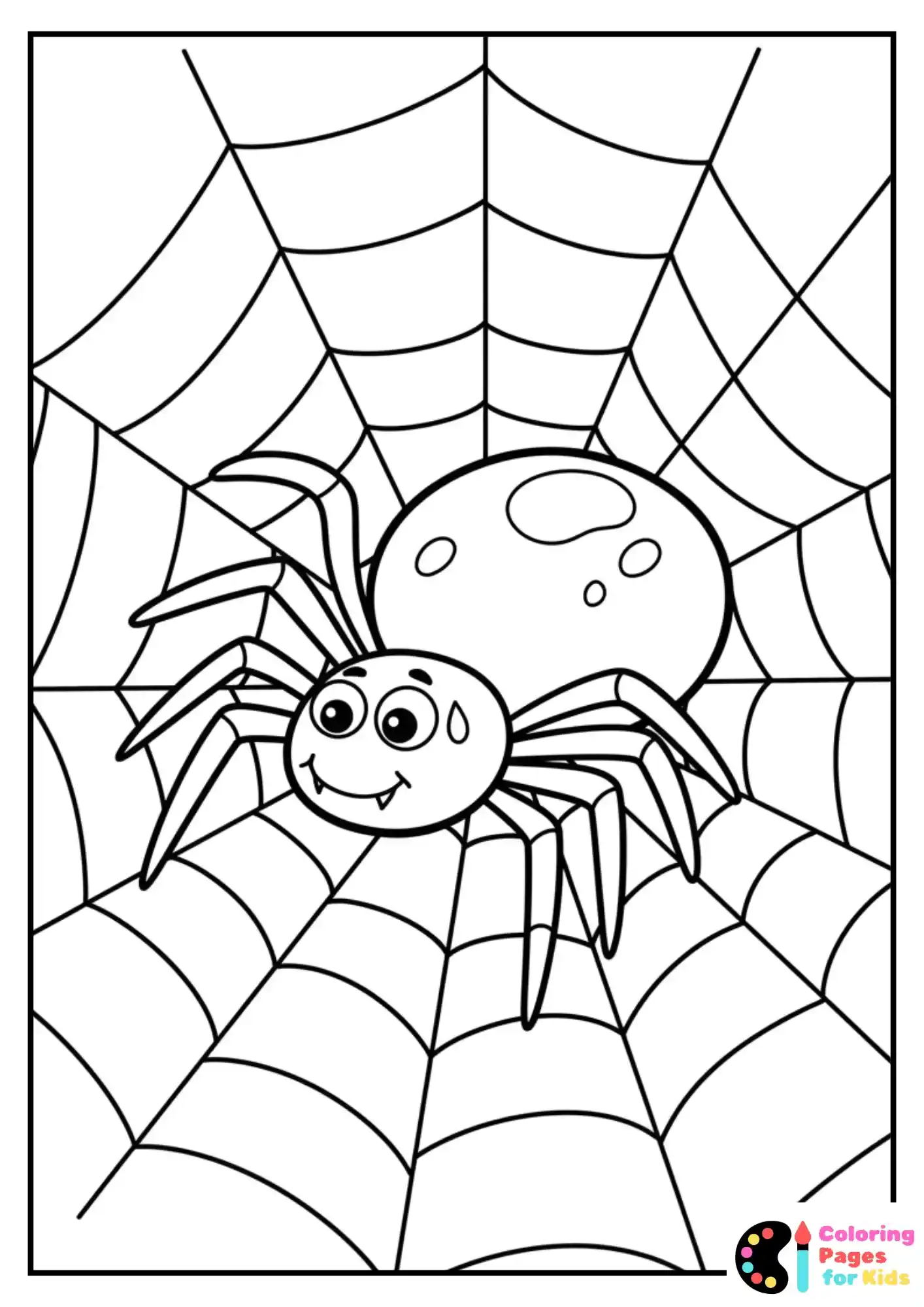spider in web coloring sheet