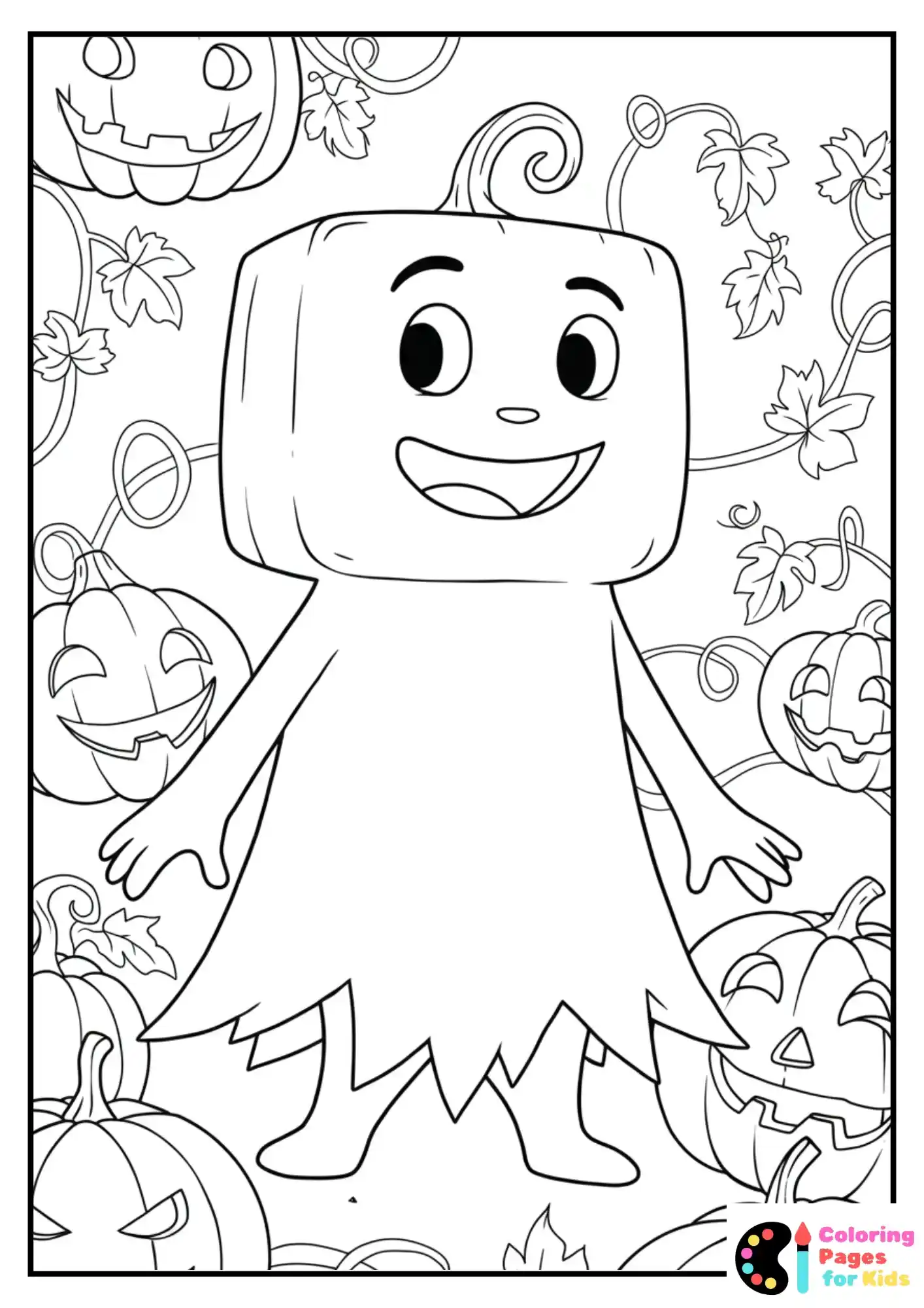 spookley square pumpkin coloring page