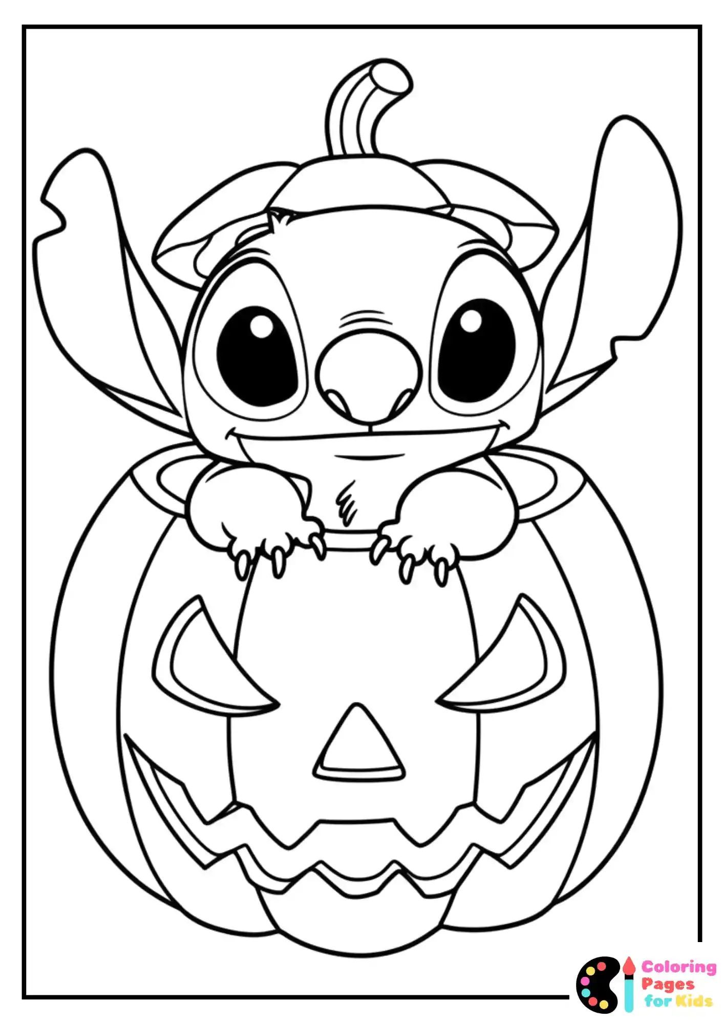 stitch inside jack o lantern coloring page