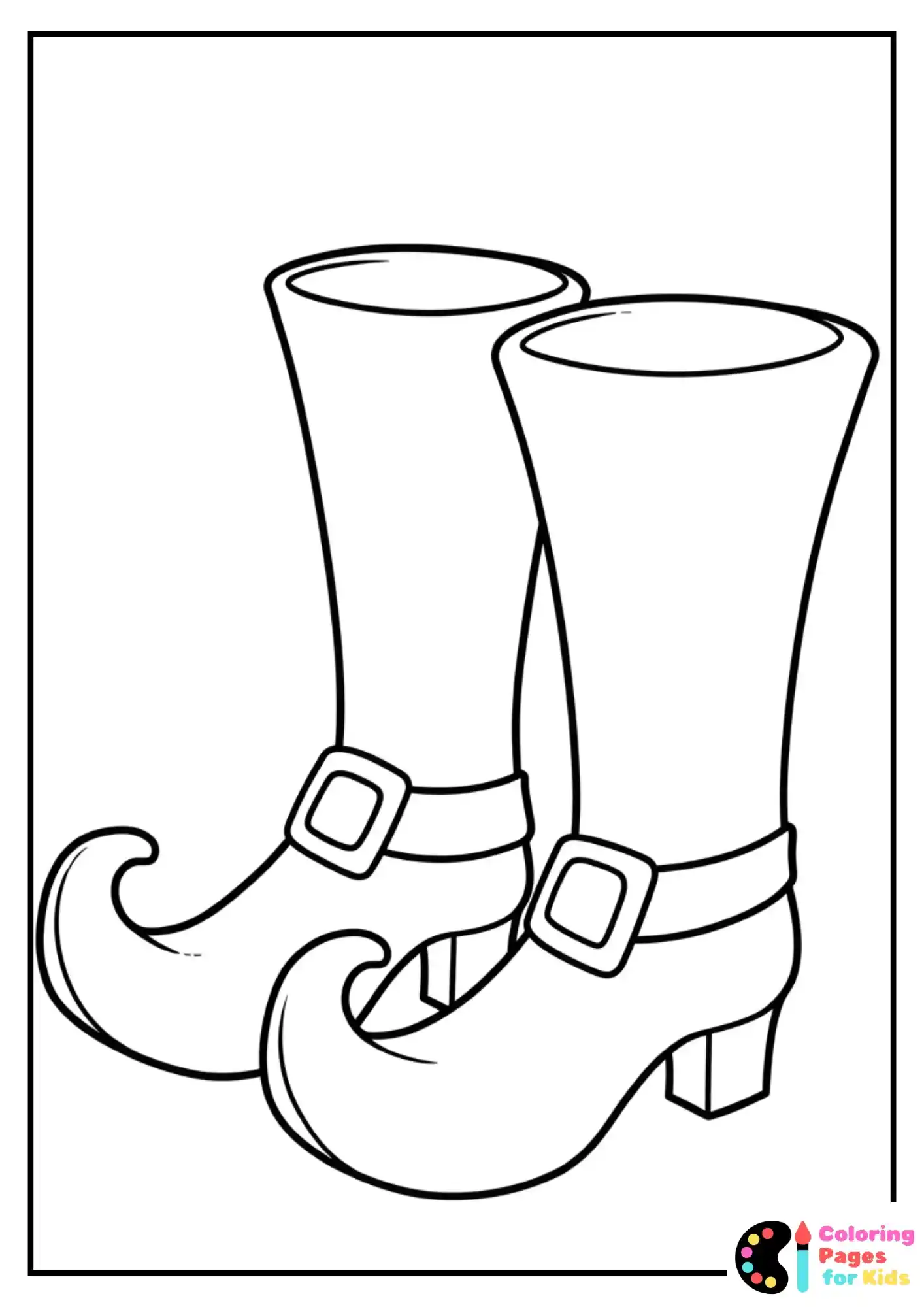 witch boots coloring sheet