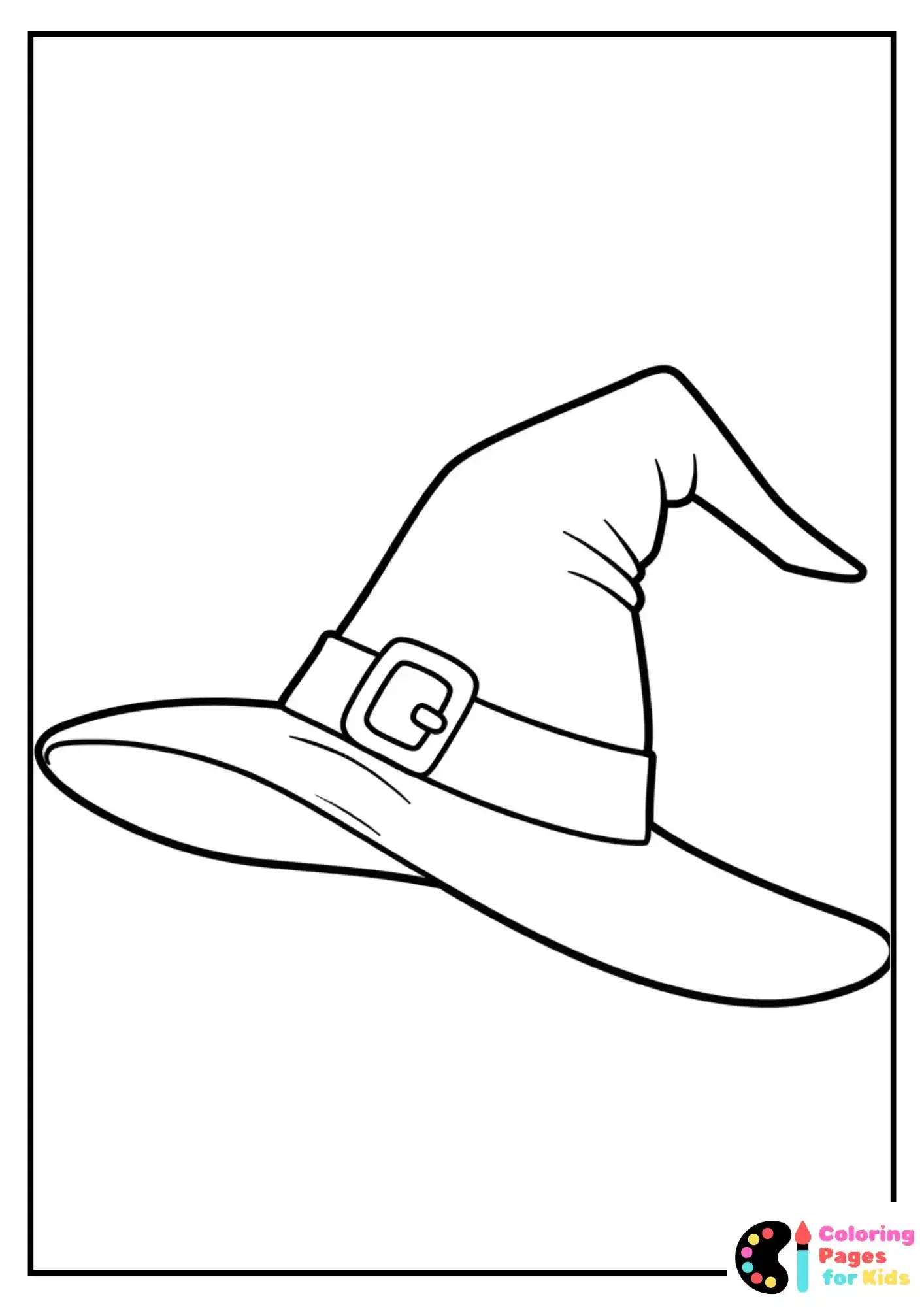 witch hat coloring page for kids