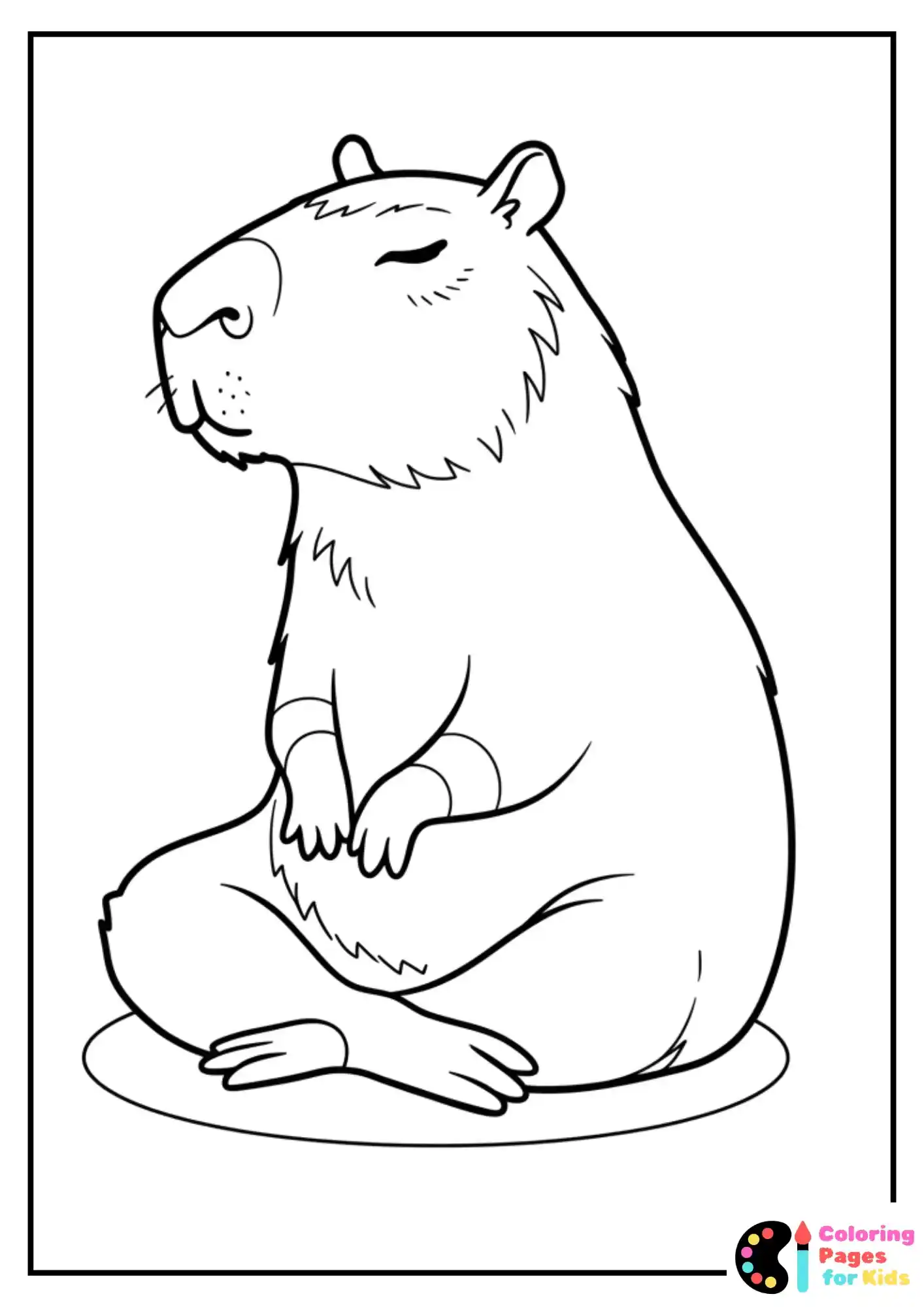 zen capybara mandala coloring sheet
