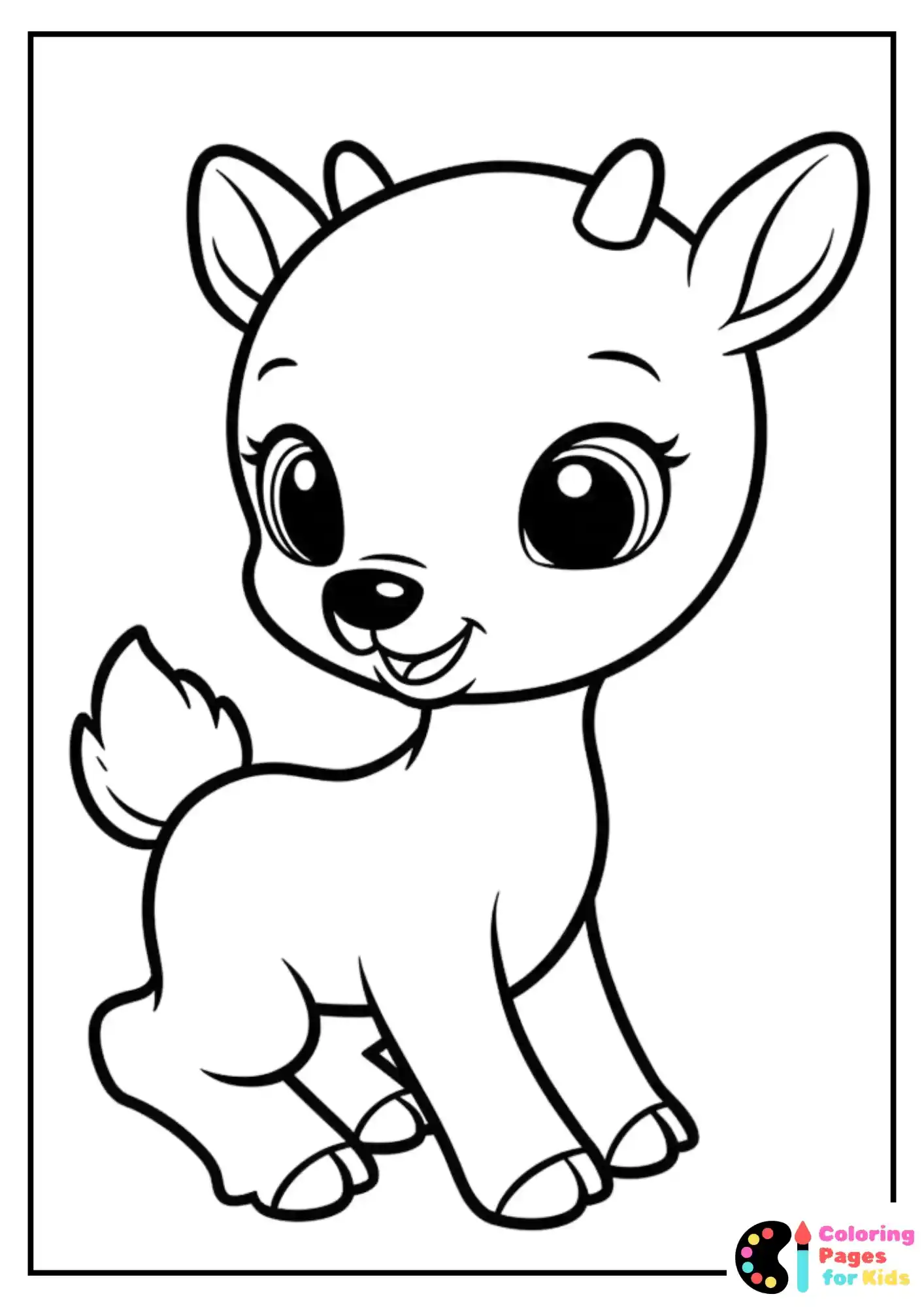Christmas Coloring Pages for Kids (Free PDF Printable) 27 Chibi Rudolph Wearing a Winter Sweater Coloring Page