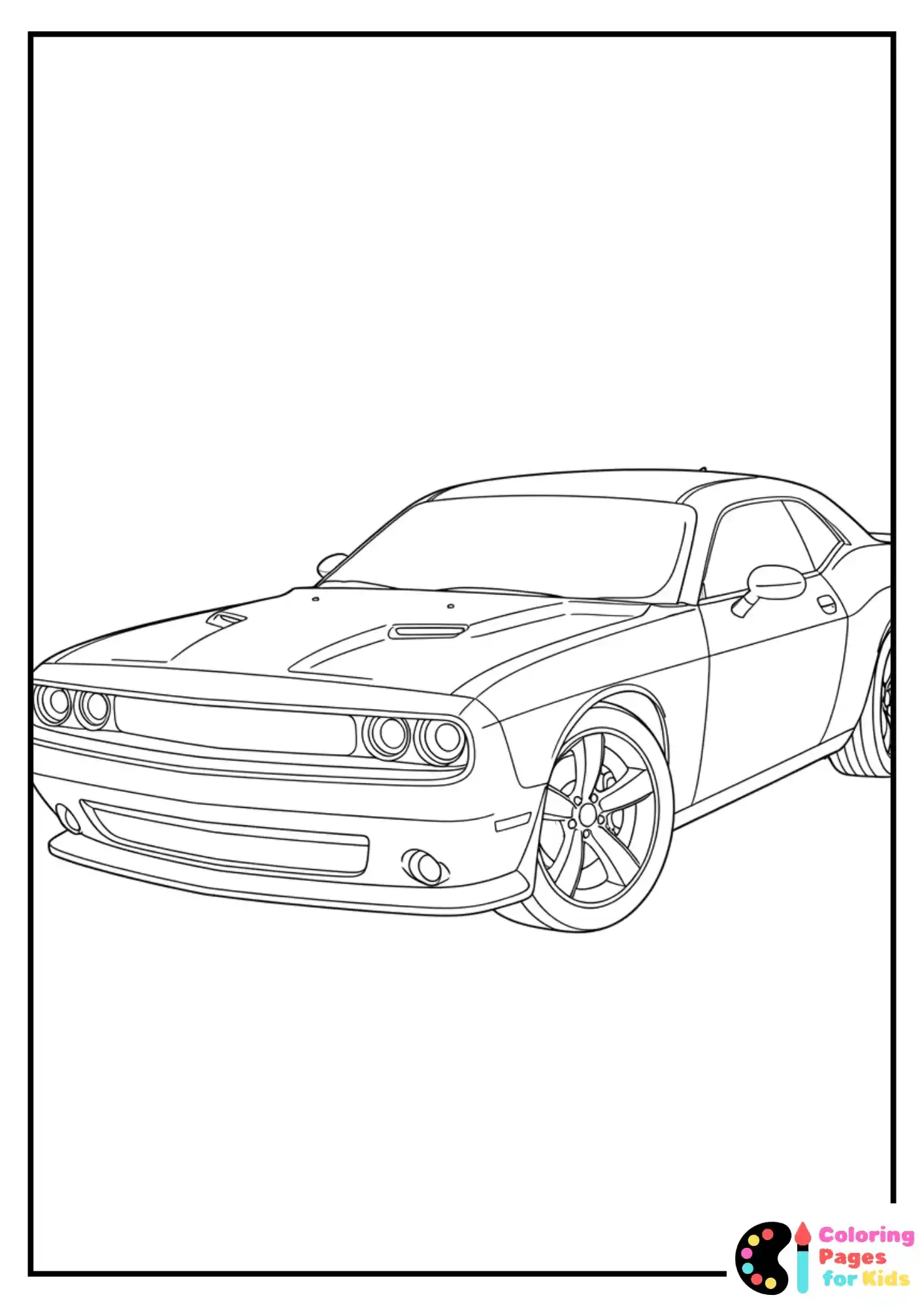 Dodge Challenger Muscle Car Coloring Picture
