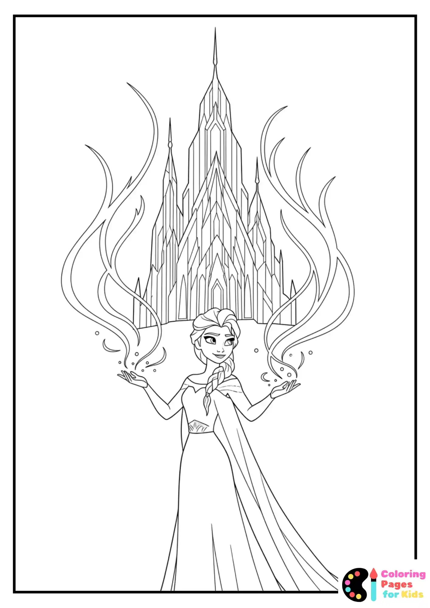 Frozen Coloring Pages for Kids (Free PDF Printable) 16 Elsa Creating Her Ice Palace Coloring Sheet