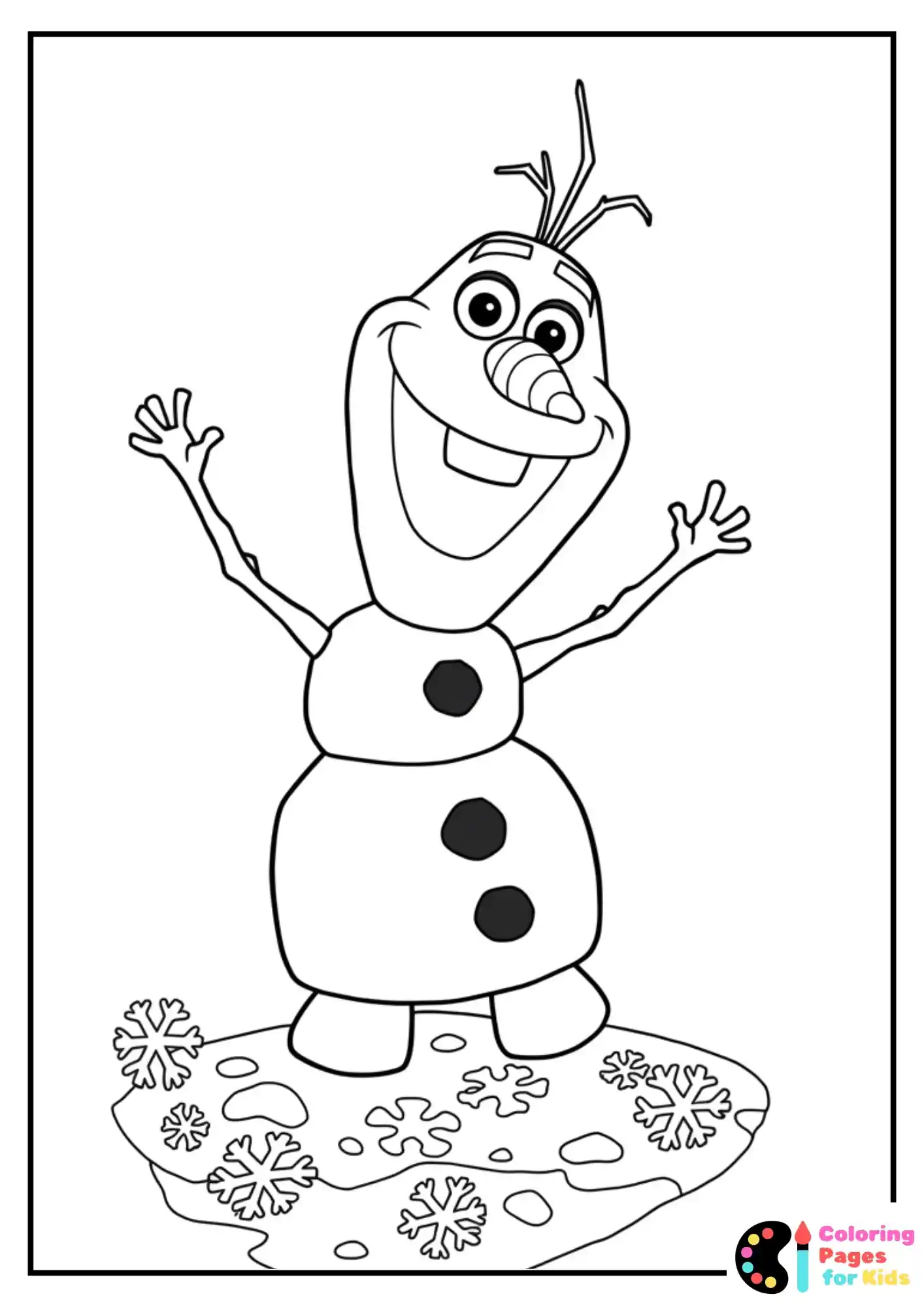 Christmas Coloring Pages for Kids (Free PDF Printable) 13 Olaf the Friendly Snowman Coloring Page for Kids