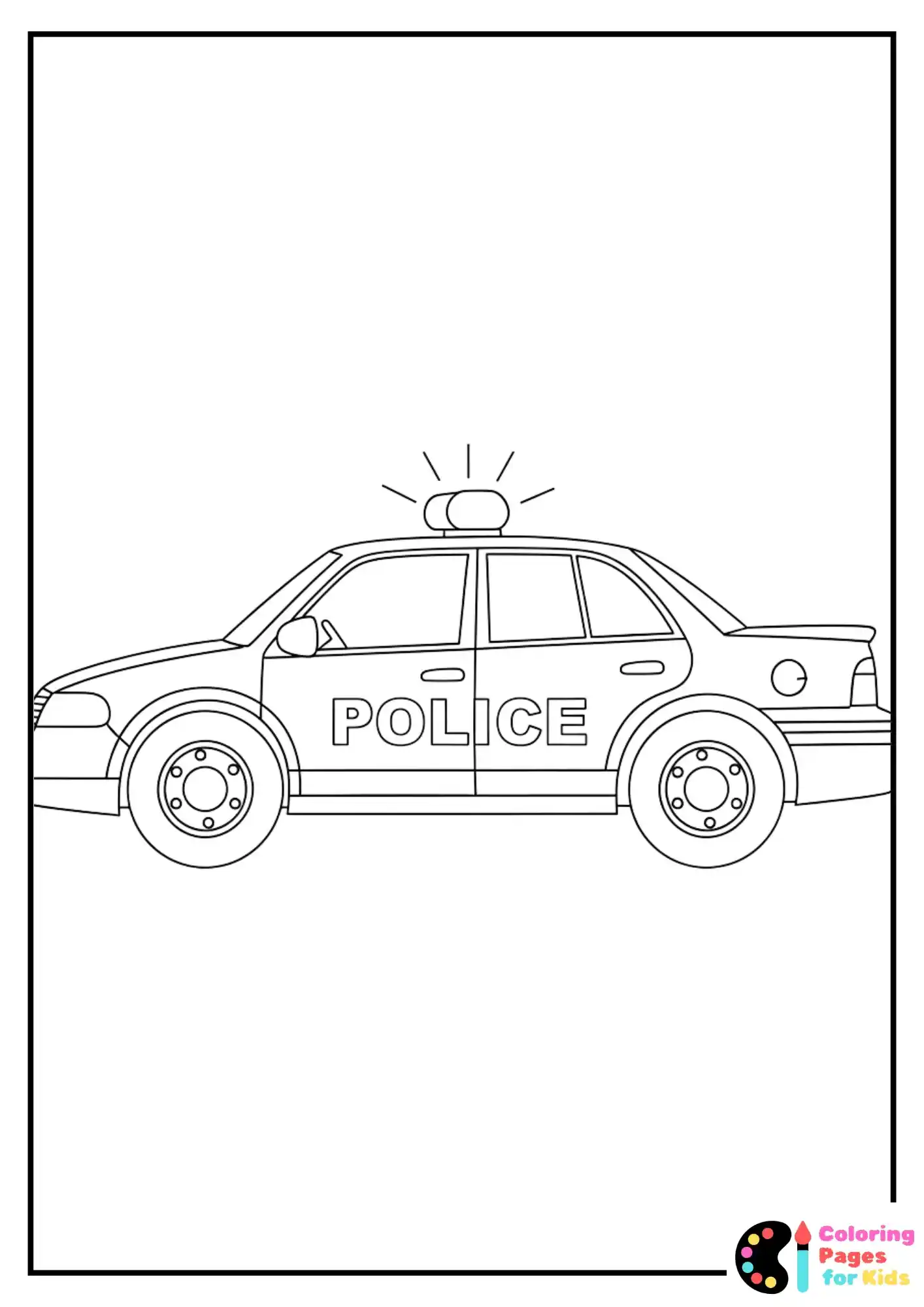 Police Patrol Car Coloring Sheet