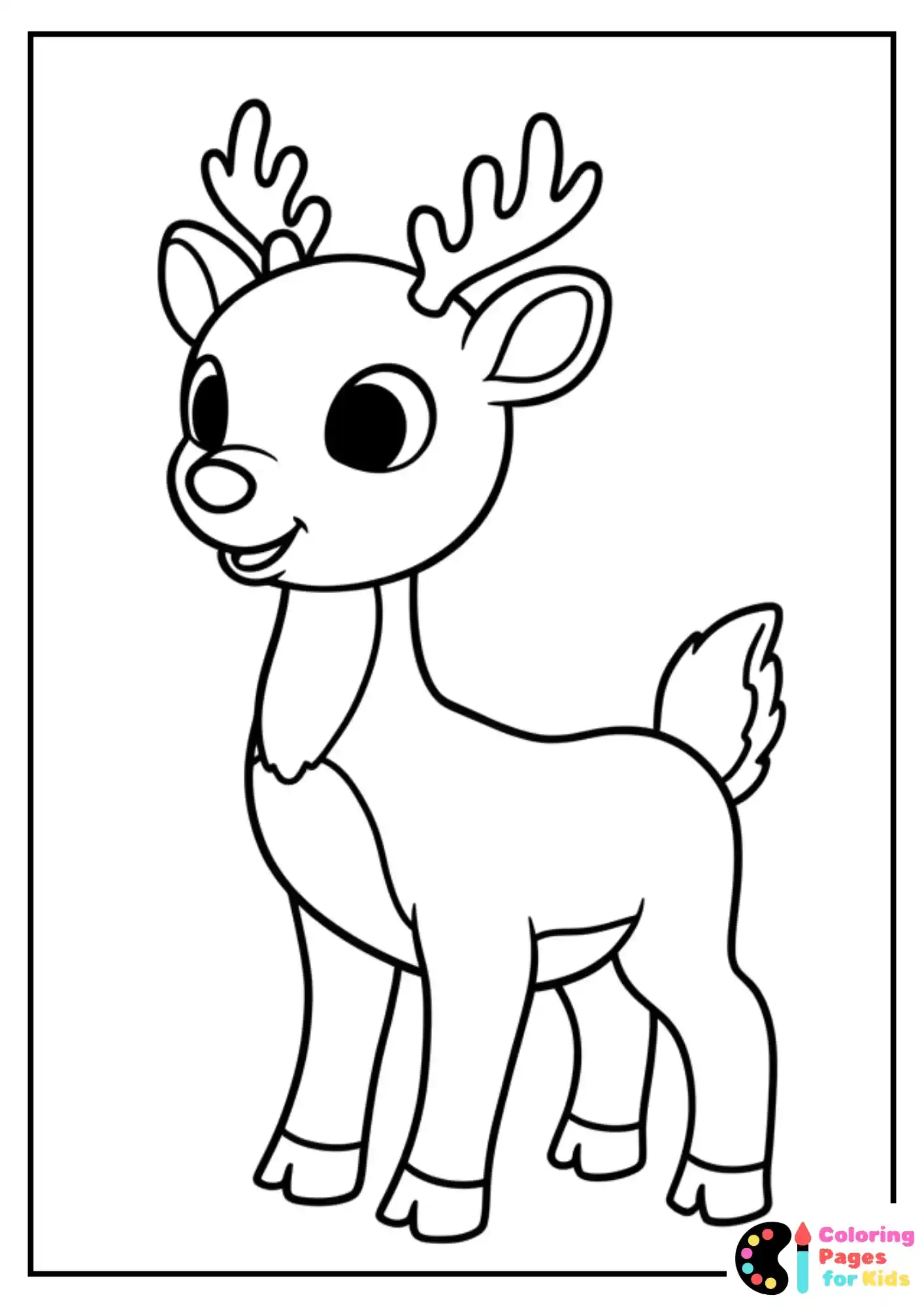 Christmas Coloring Pages for Kids (Free PDF Printable) 12 Rudolph the Red-Nosed Reindeer at the North Pole Coloring Sheet