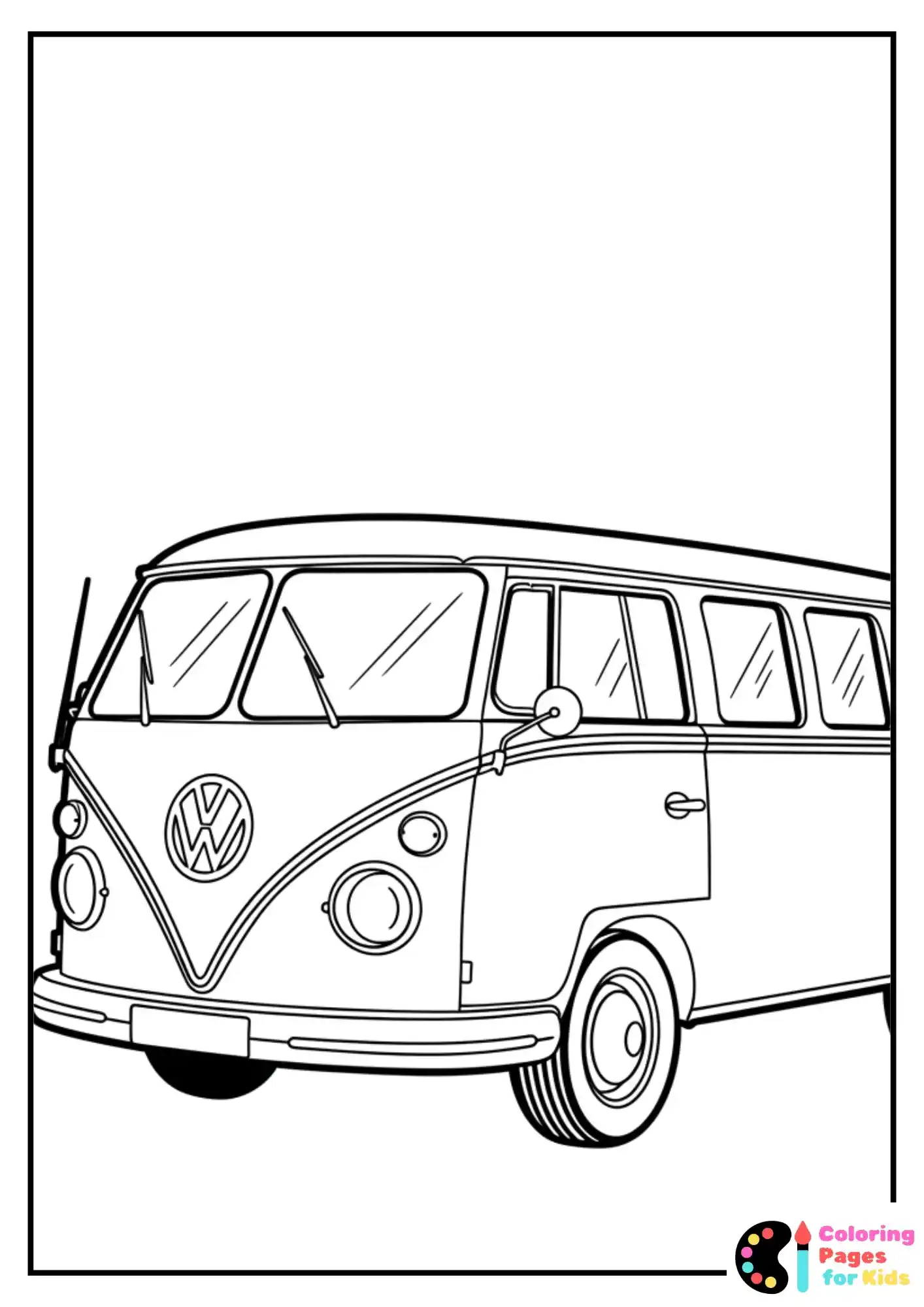 Volkswagen Kombi Bus Coloring Picture