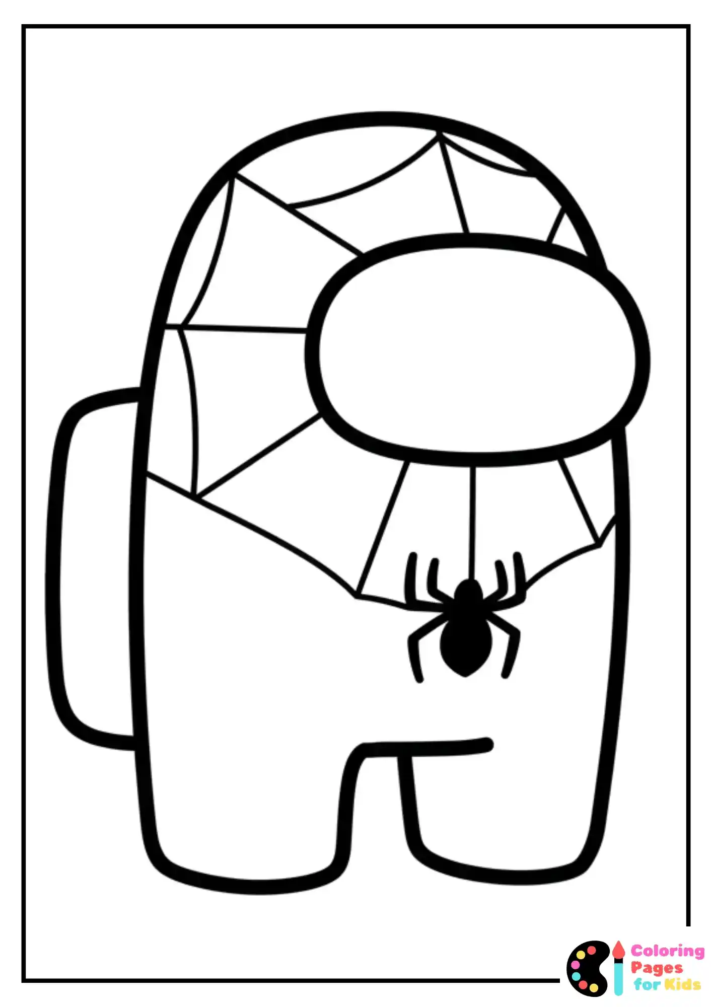 among us spider-man coloring page for kids