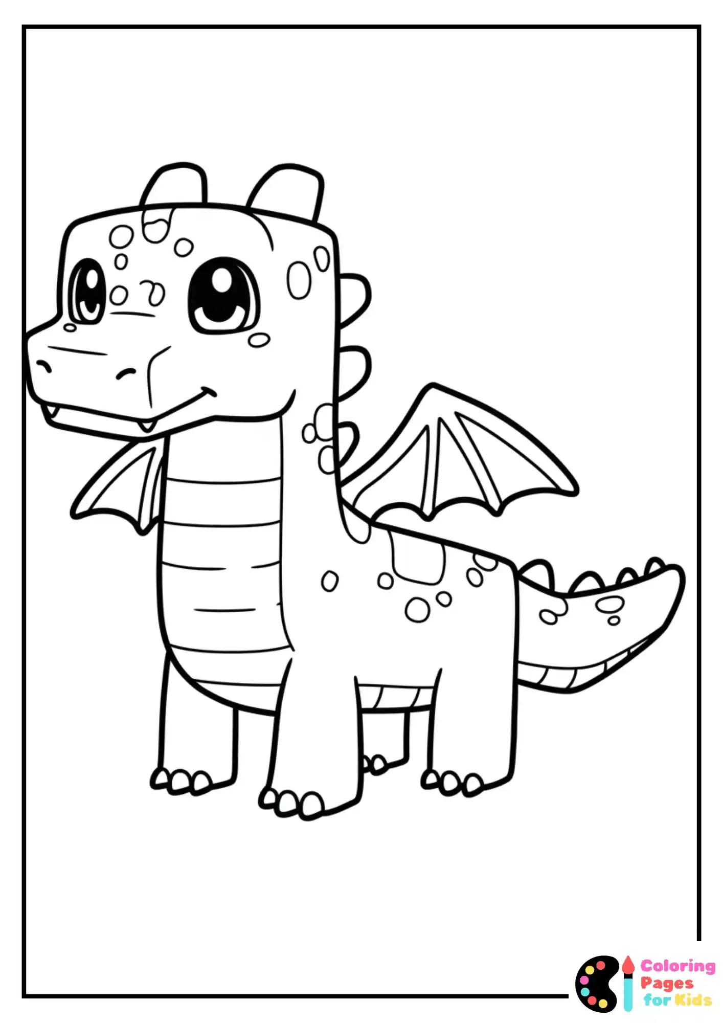 baby ender dragon minecraft coloring page