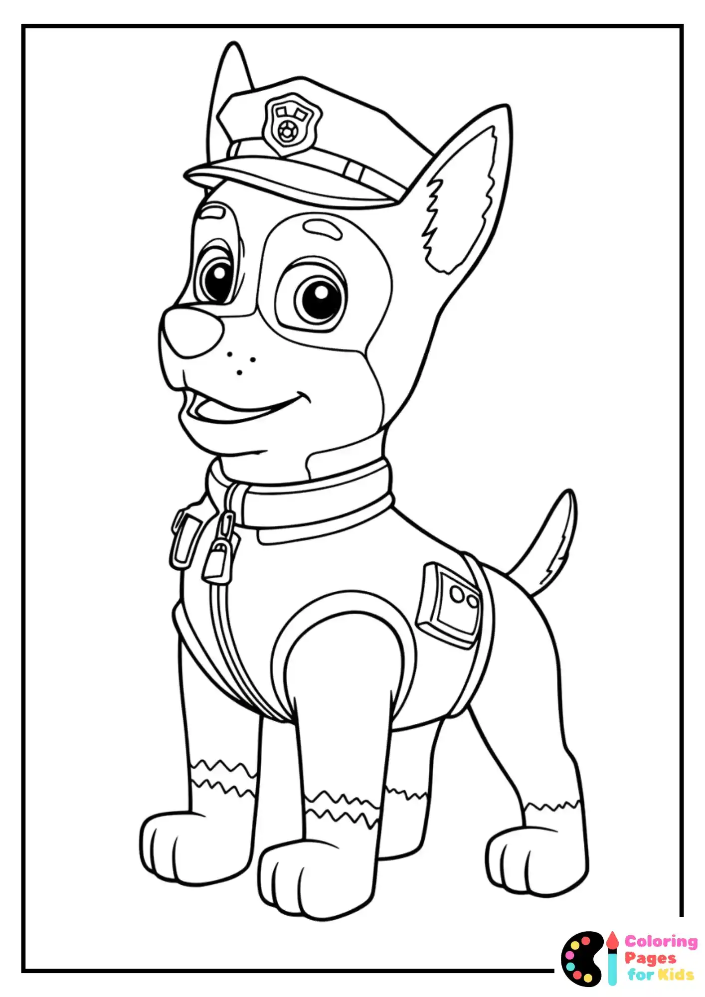 chase the police pup coloring page