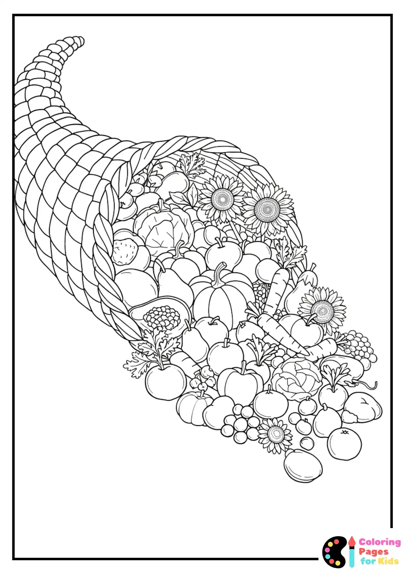 cornucopia harvest coloring page