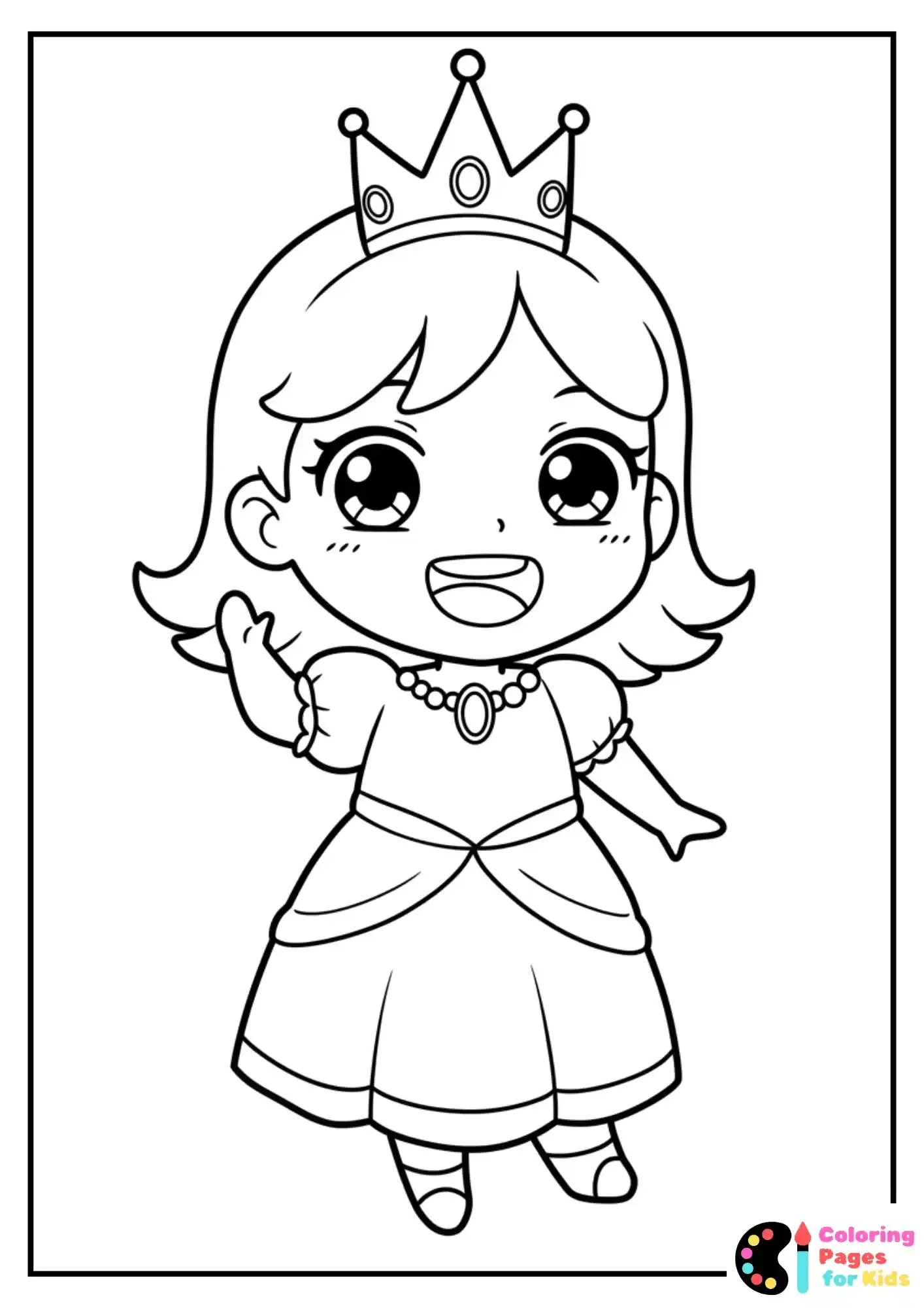 cute chibi princess coloring page