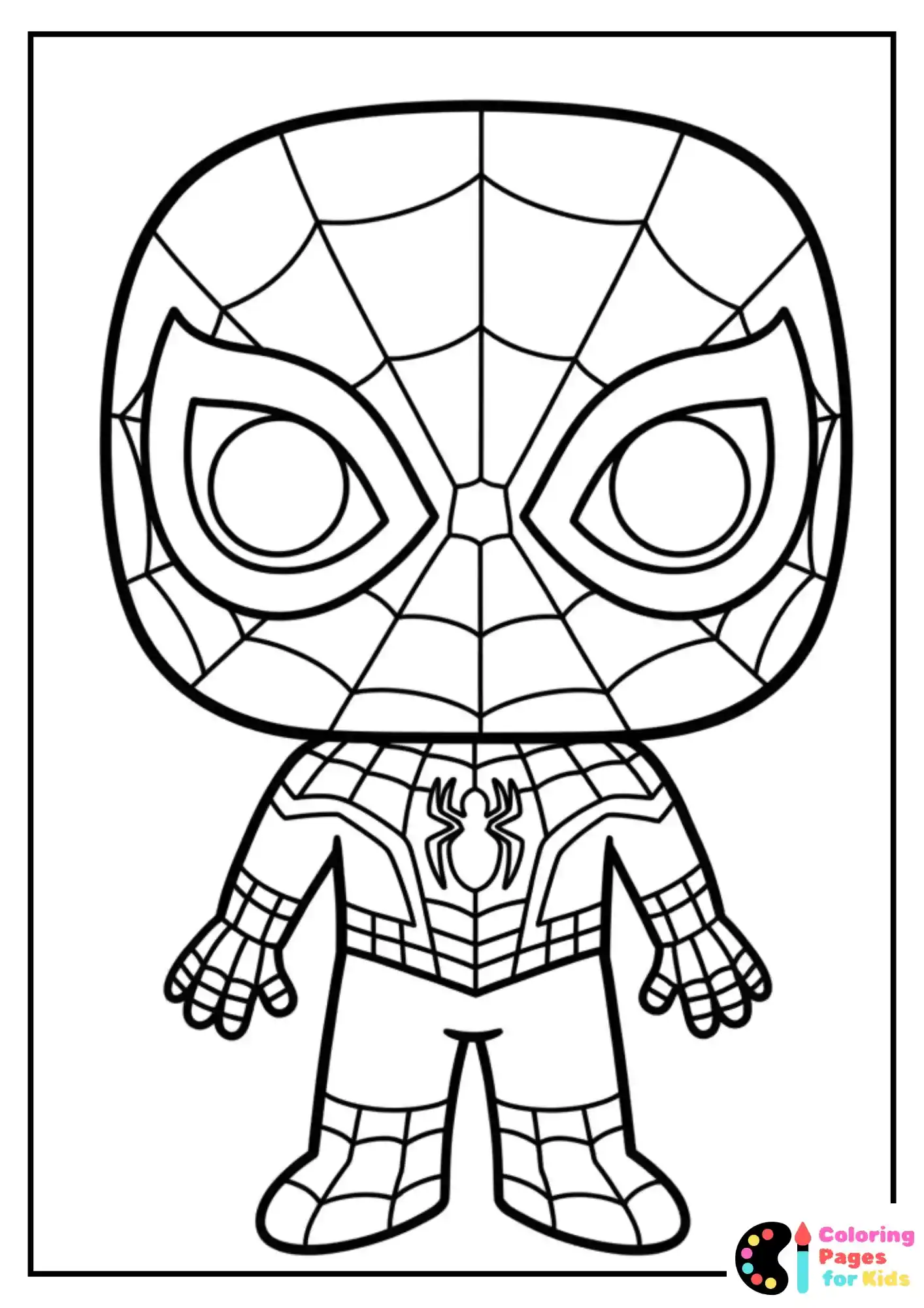 cute funko pop spider-man coloring sheet