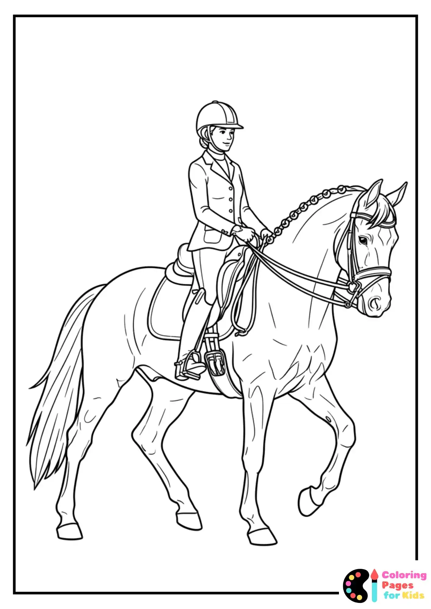 dressage horse coloring page