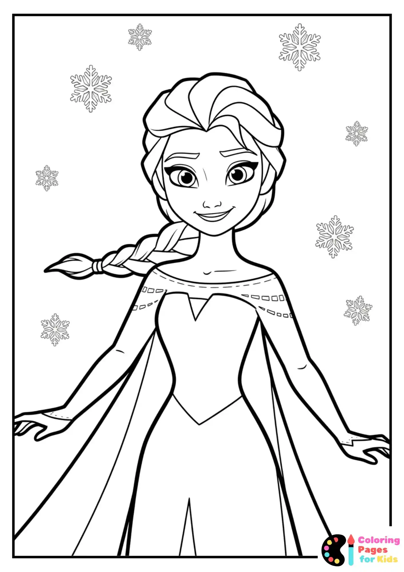 easy elsa coloring page for kids