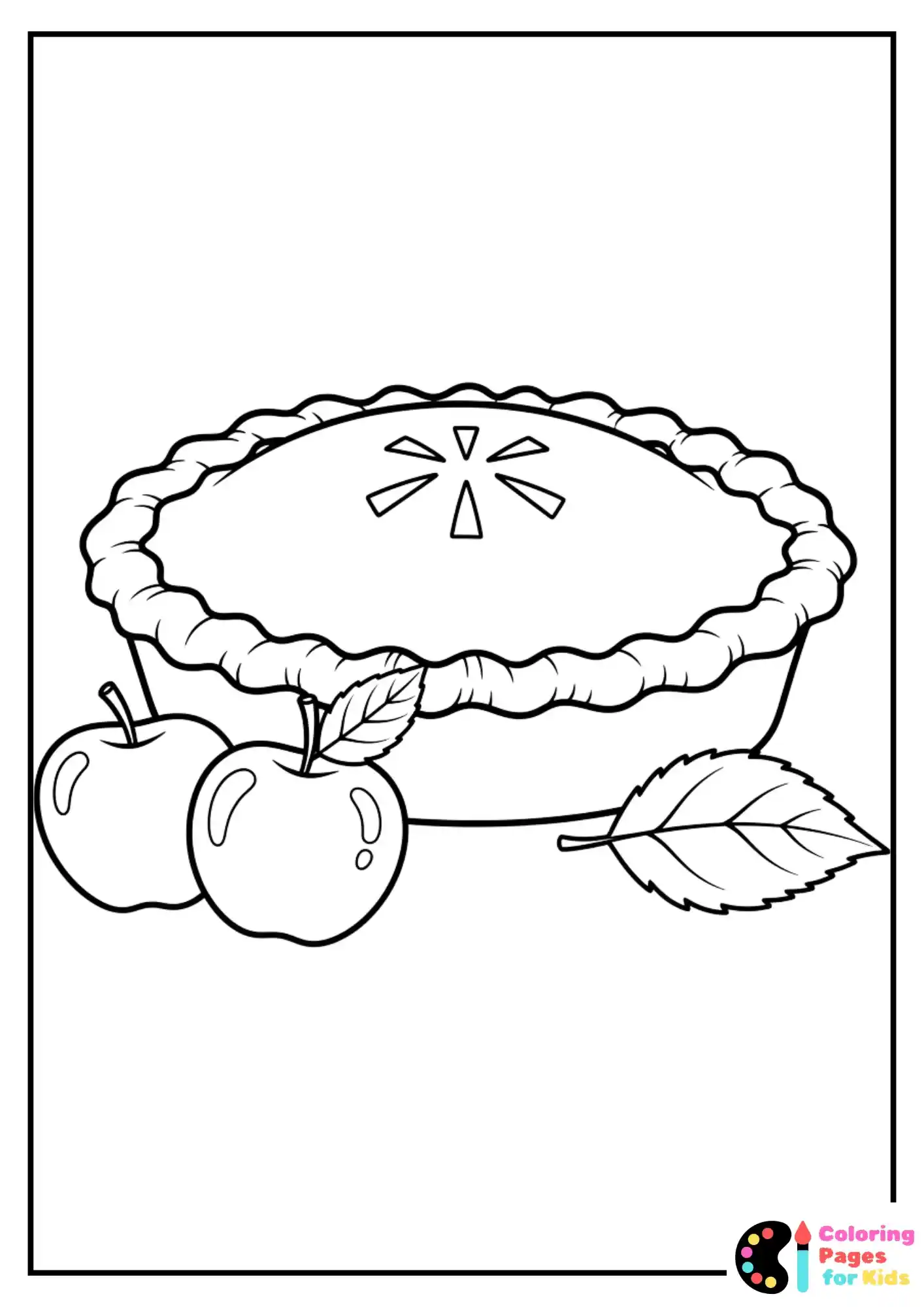 easy fall apple pie coloring page