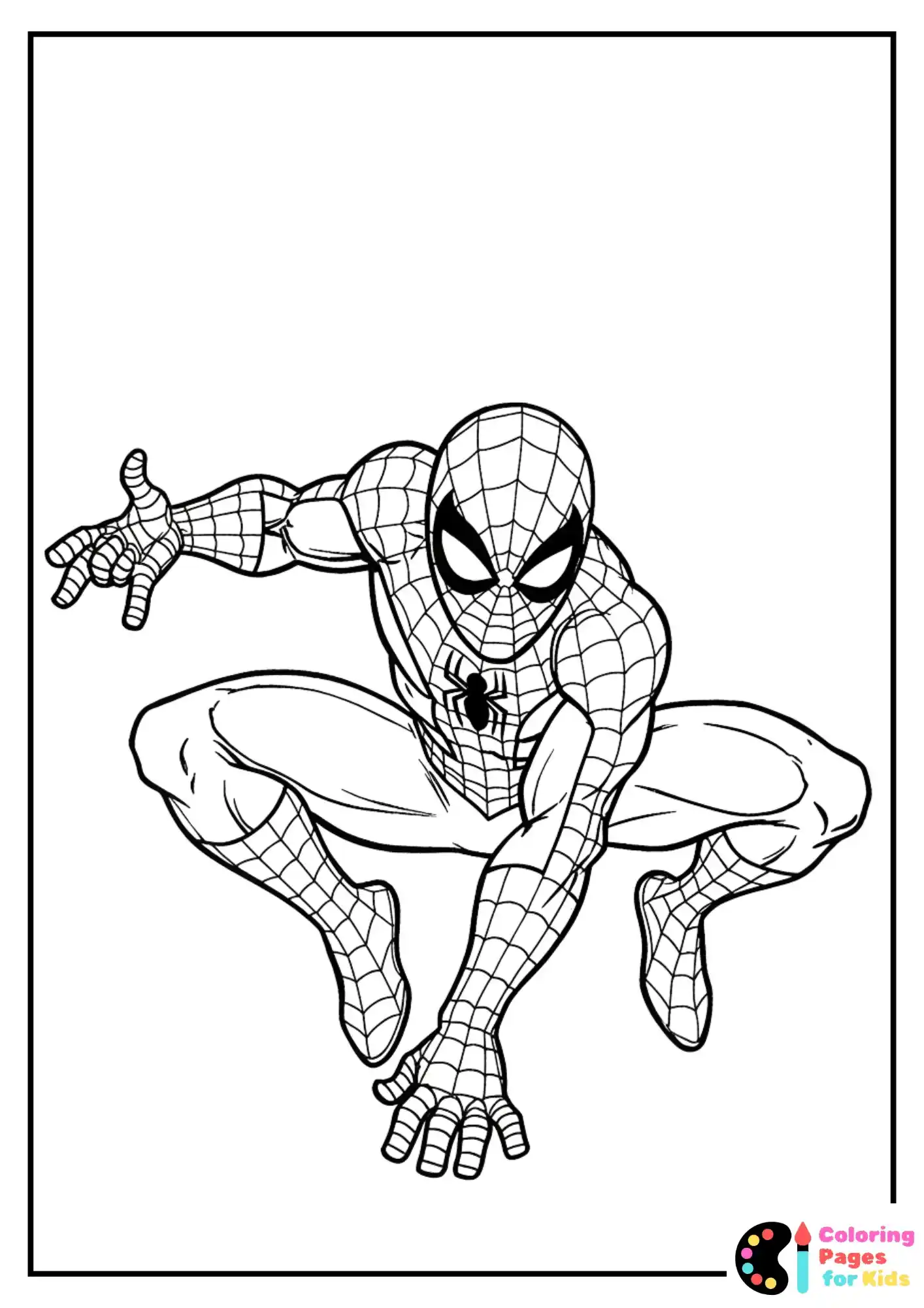 easy spider-man coloring page for kids