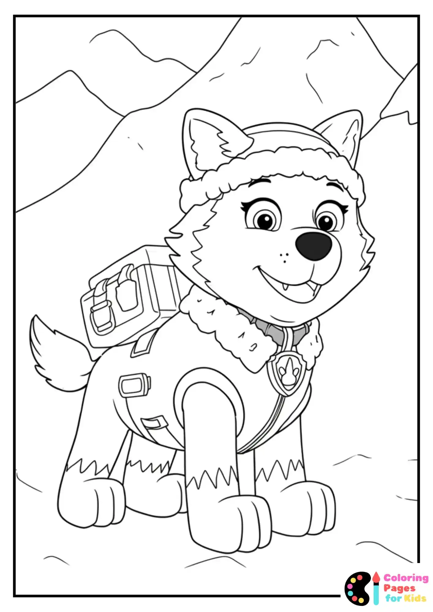 everest the snow pup coloring page