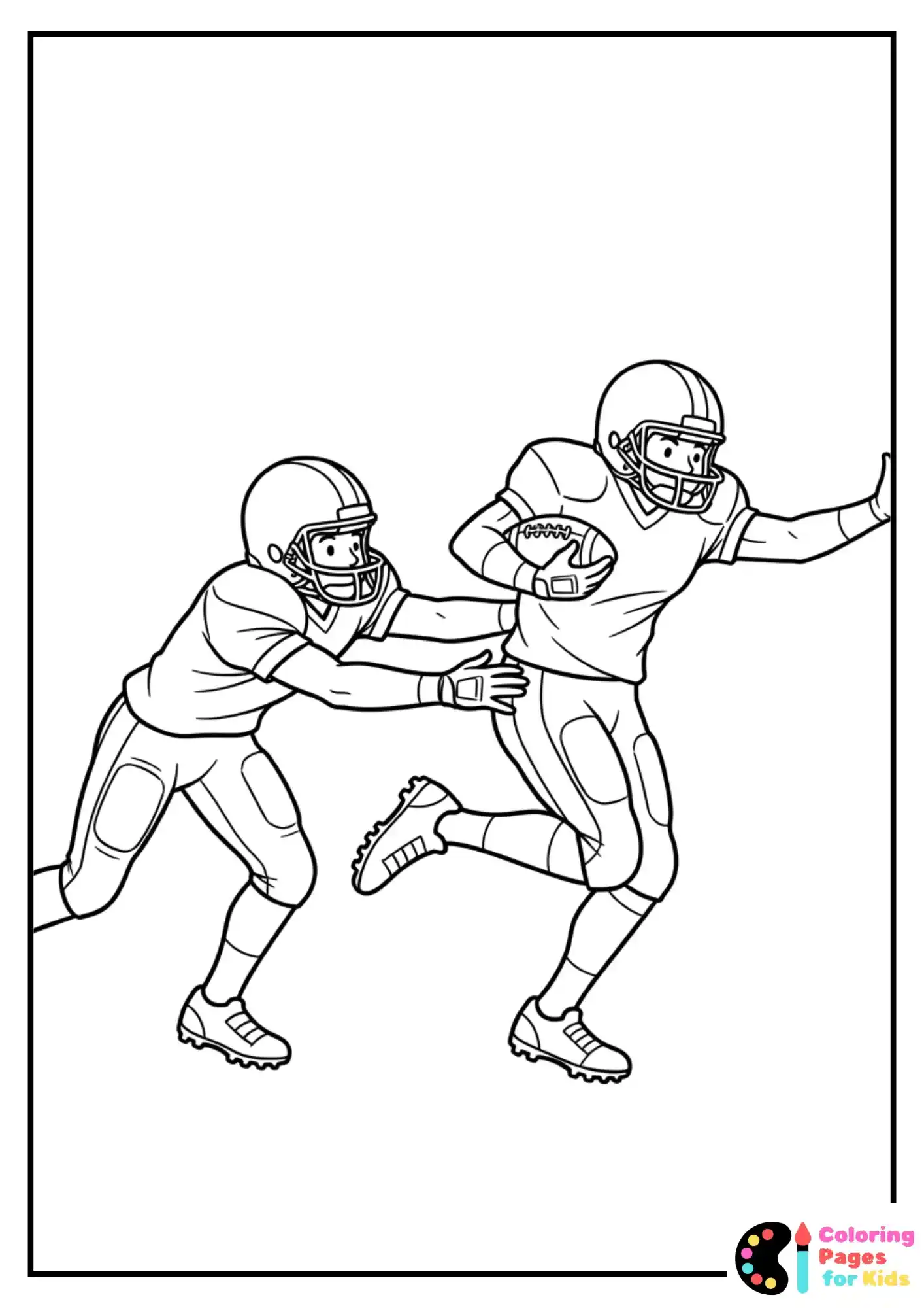 football dodging player coloring sheet