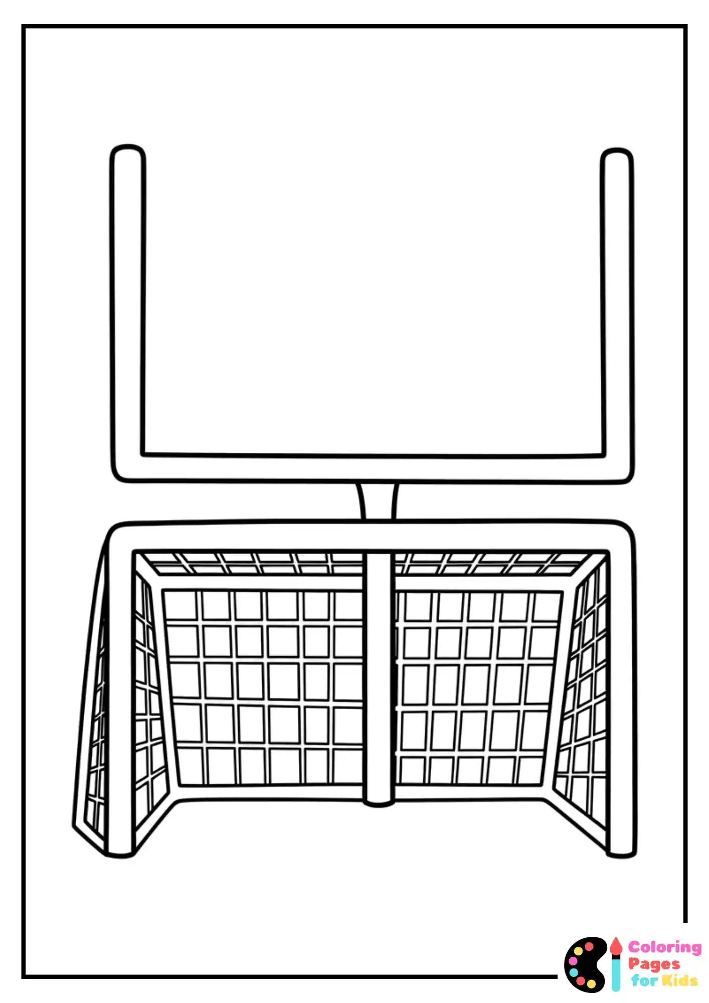 football goal post coloring sheet for kids