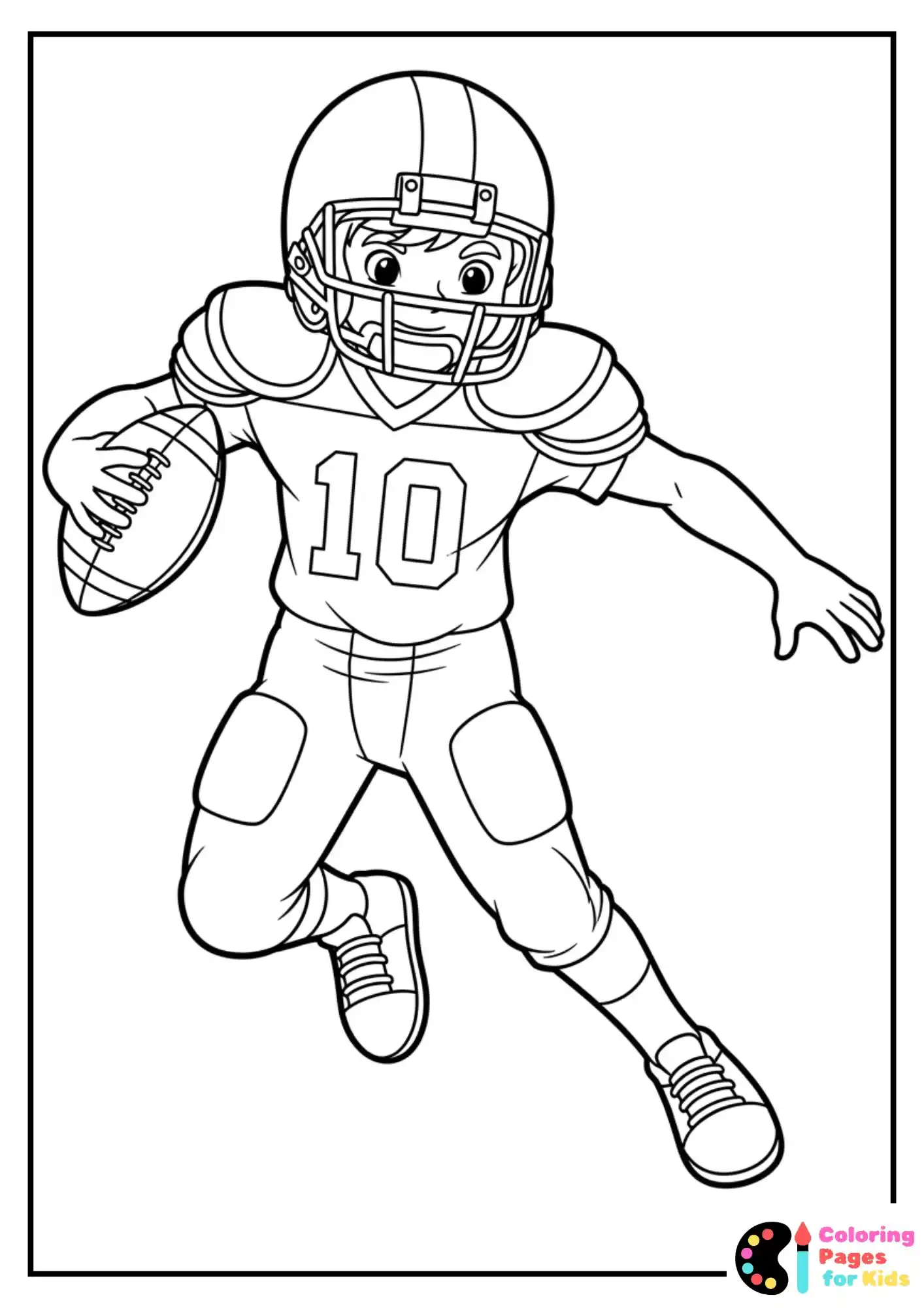 football player coloring page for kids
