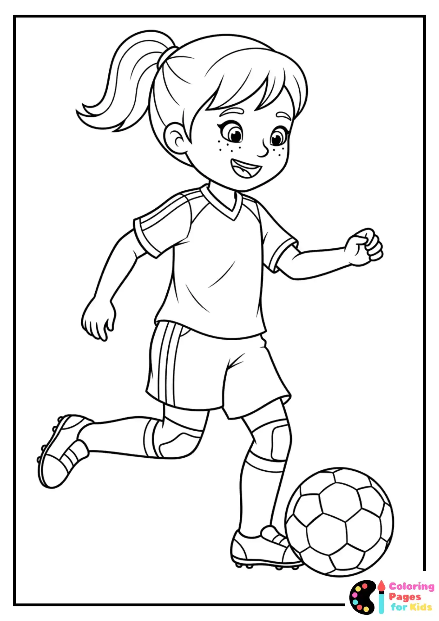girl football player coloring page