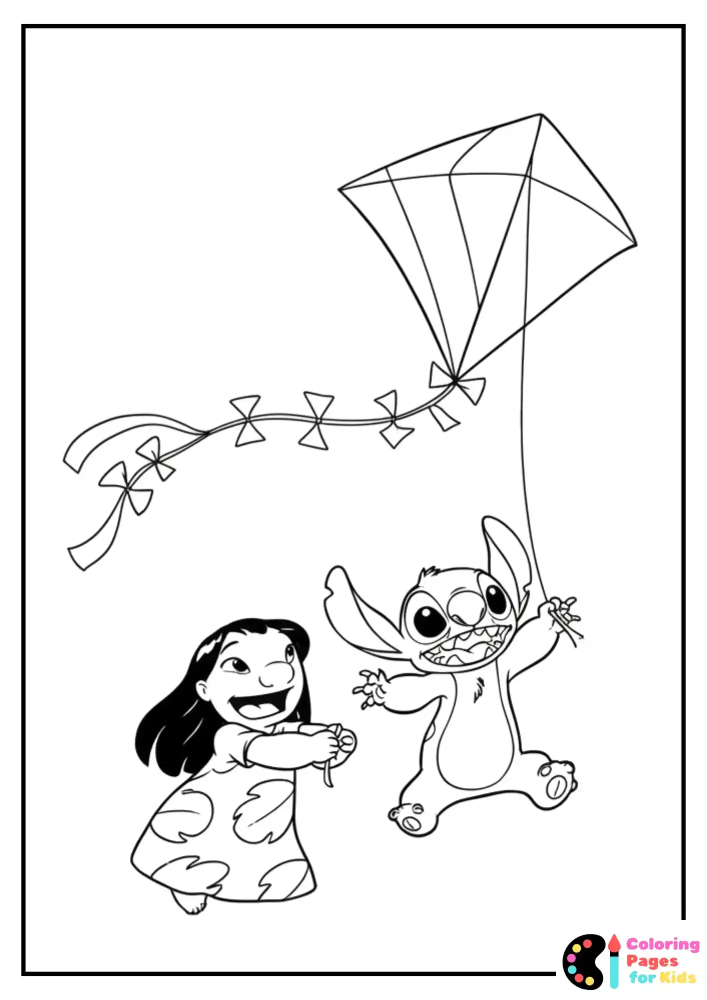 lilo and stitch kite fun coloring sheet