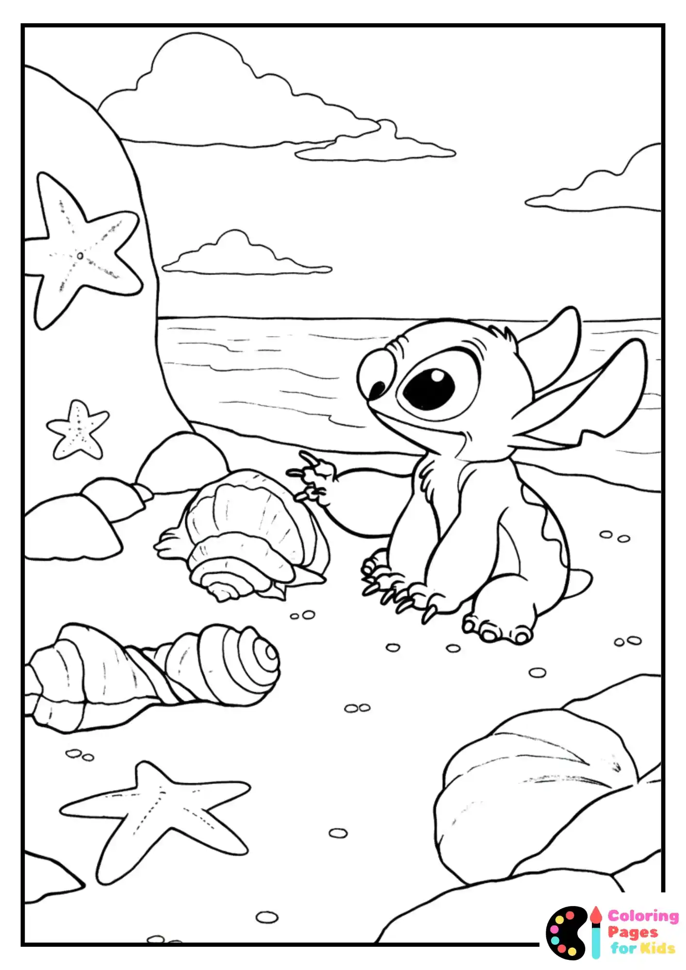 lilo and stitch seashells coloring page