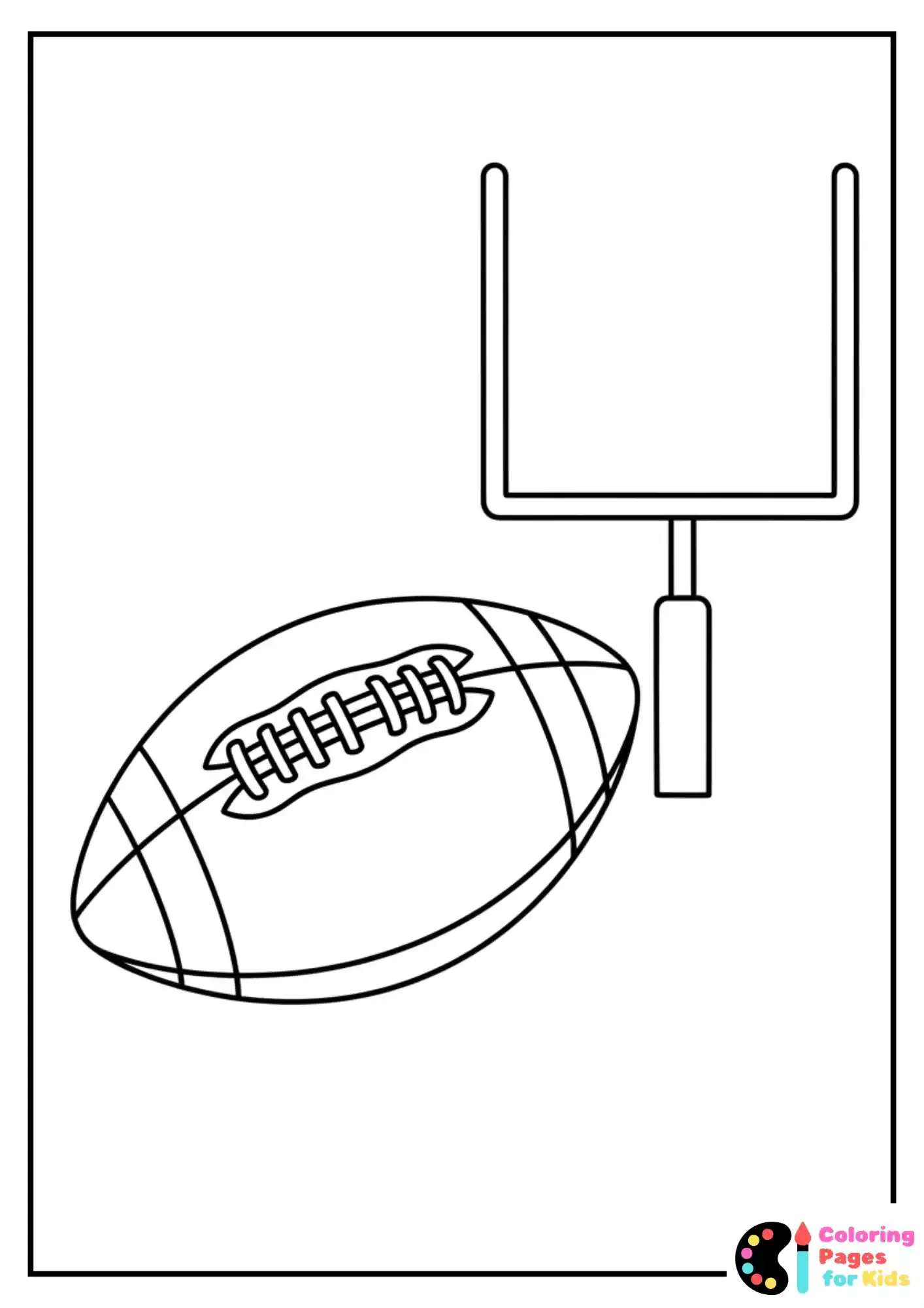 nfl football and goal post coloring page